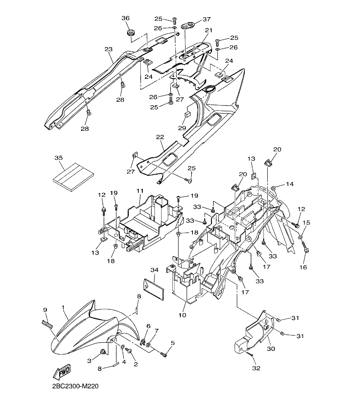 FJR1300AP – section 22 FENDER parts diagram