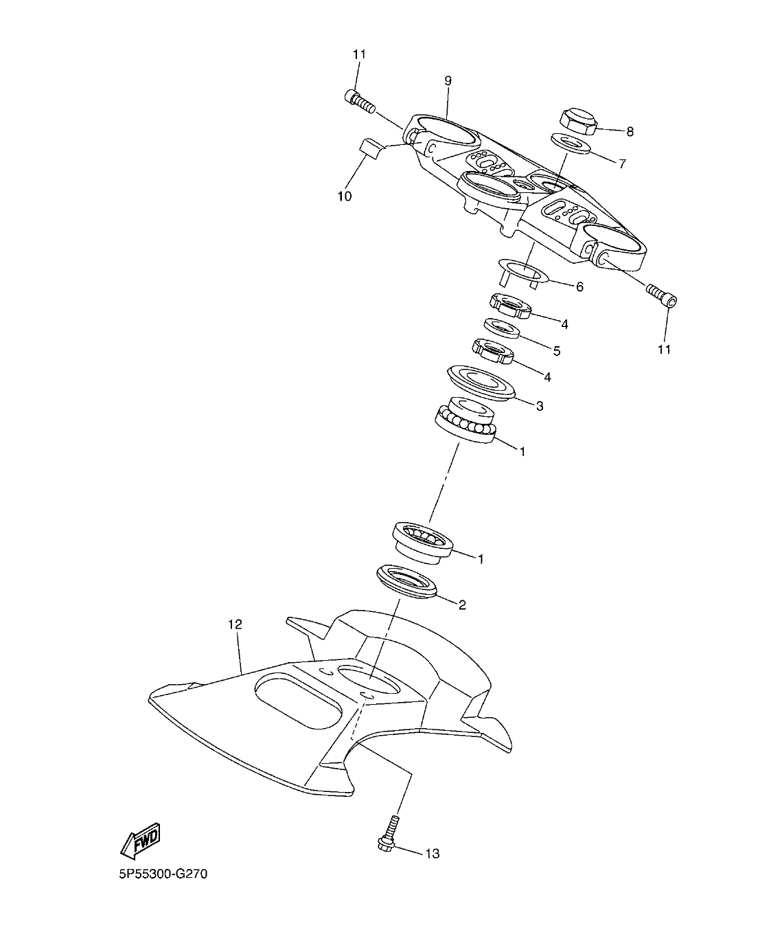 FJR1300AP – section 27 STEERING parts diagram