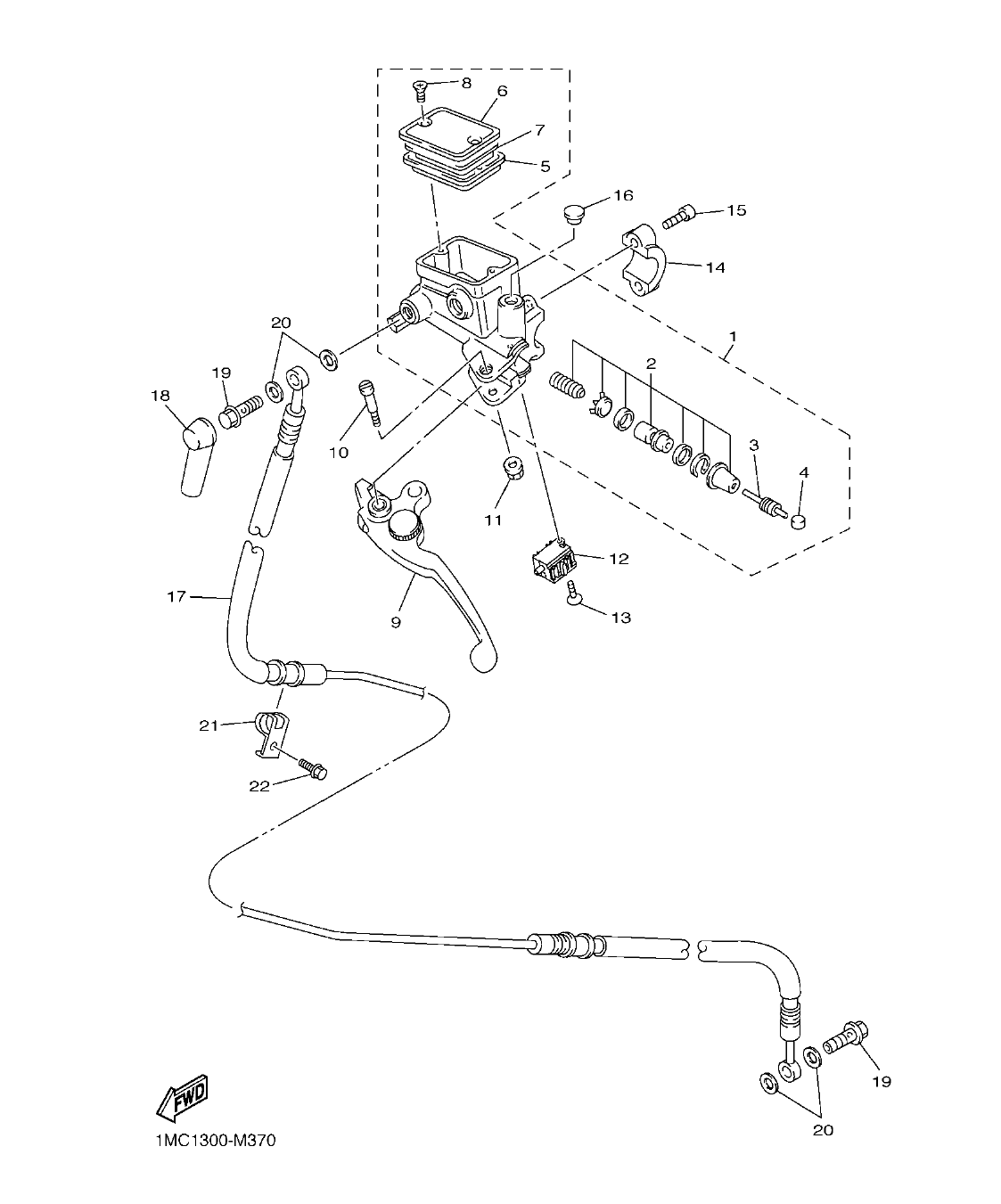 FJR1300AP – section 37 FRONT MASTER CYLINDER 2 parts diagram