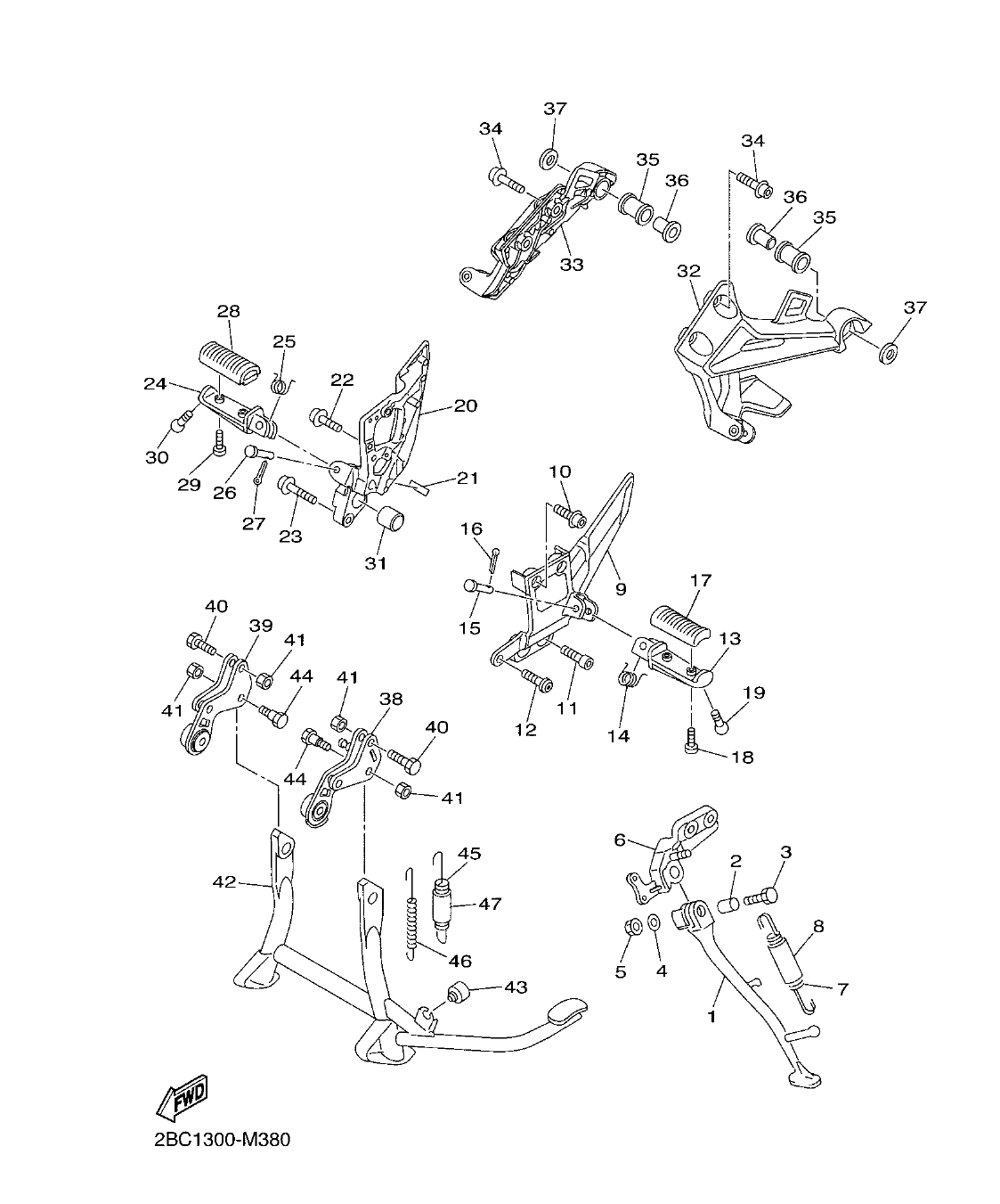 Fig. 38 – STAND & FOOTREST diagram