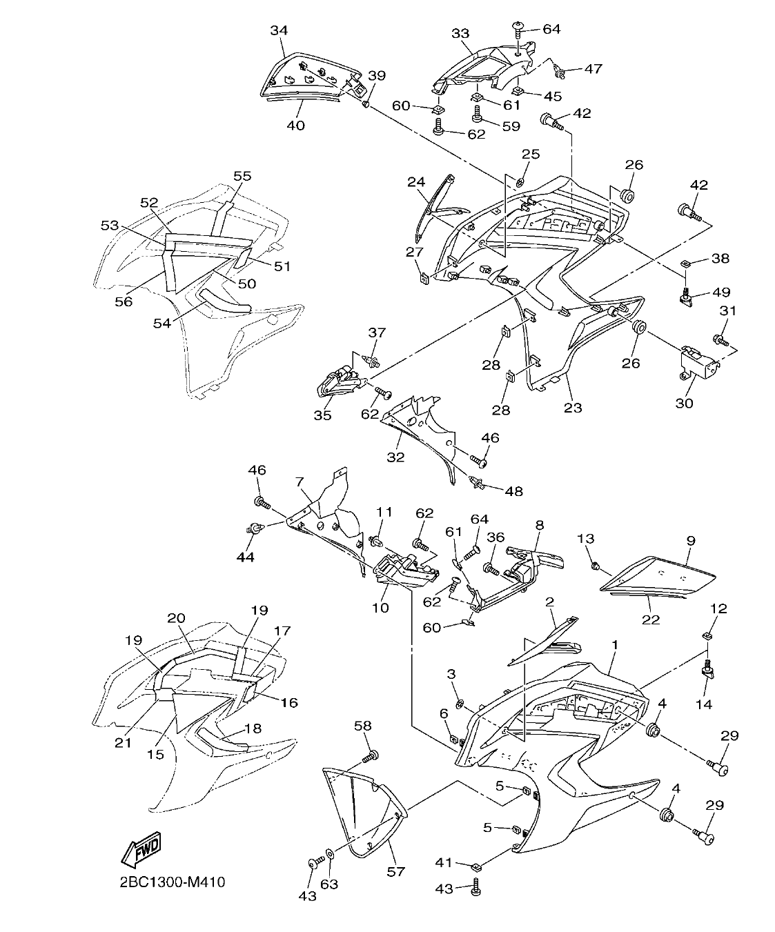 FJR1300AP – section 41 COWLING 2 parts diagram