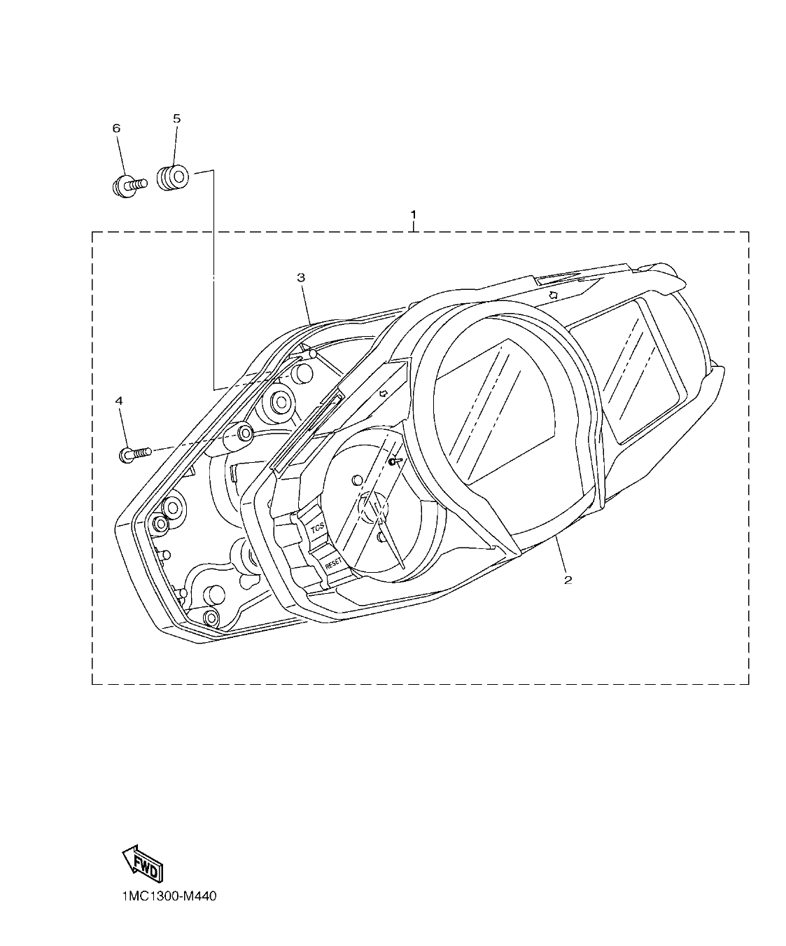 FJR1300AP – section 44 METER parts diagram