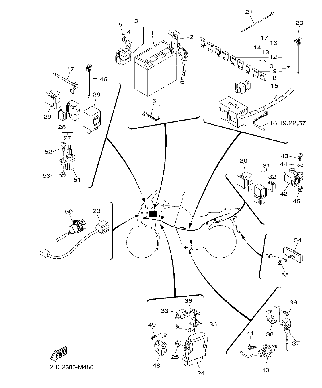 FJR1300AP – section 48 ELECTRICAL 2 parts diagram