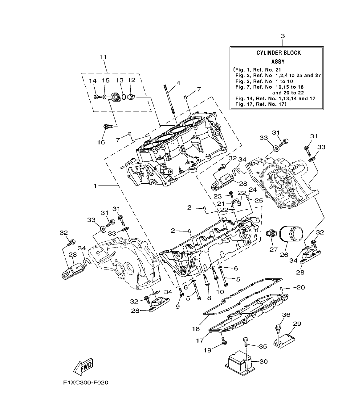 FX1100-F – section 2 CRANKCASE parts diagram