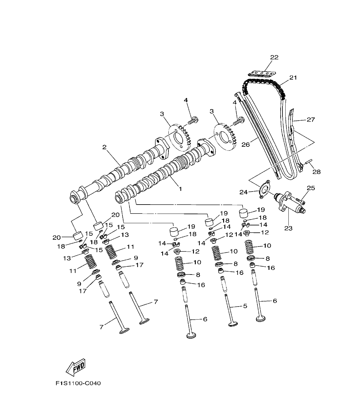 FX1100-F – section 4 VALVE parts diagram
