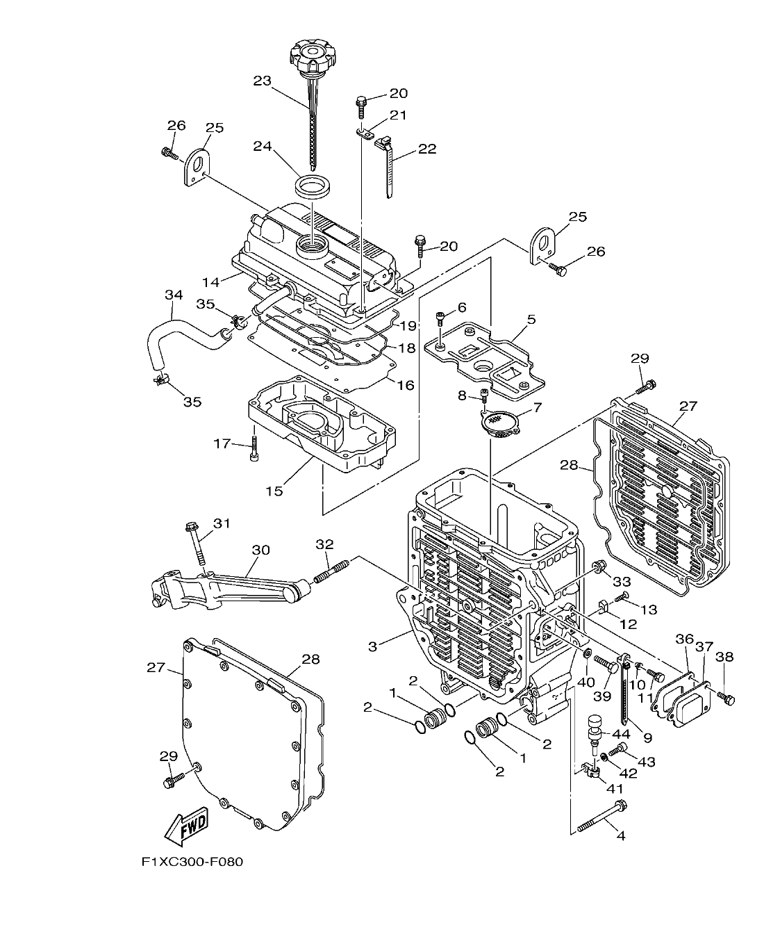 FX1100-F – section 8 OIL COOLER parts diagram