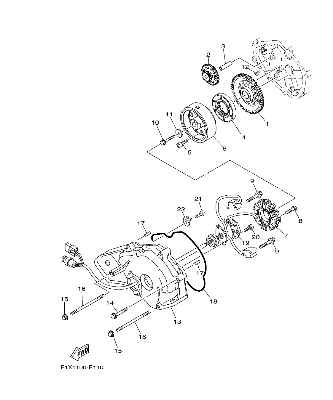 FX1100-F – section 14 GENERATOR parts diagram