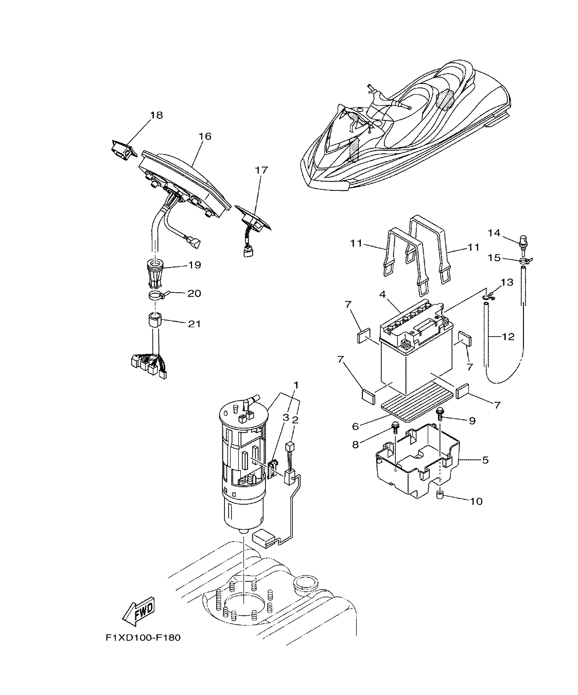 FX1100-F – section 18 ELECTRICAL 3 parts diagram