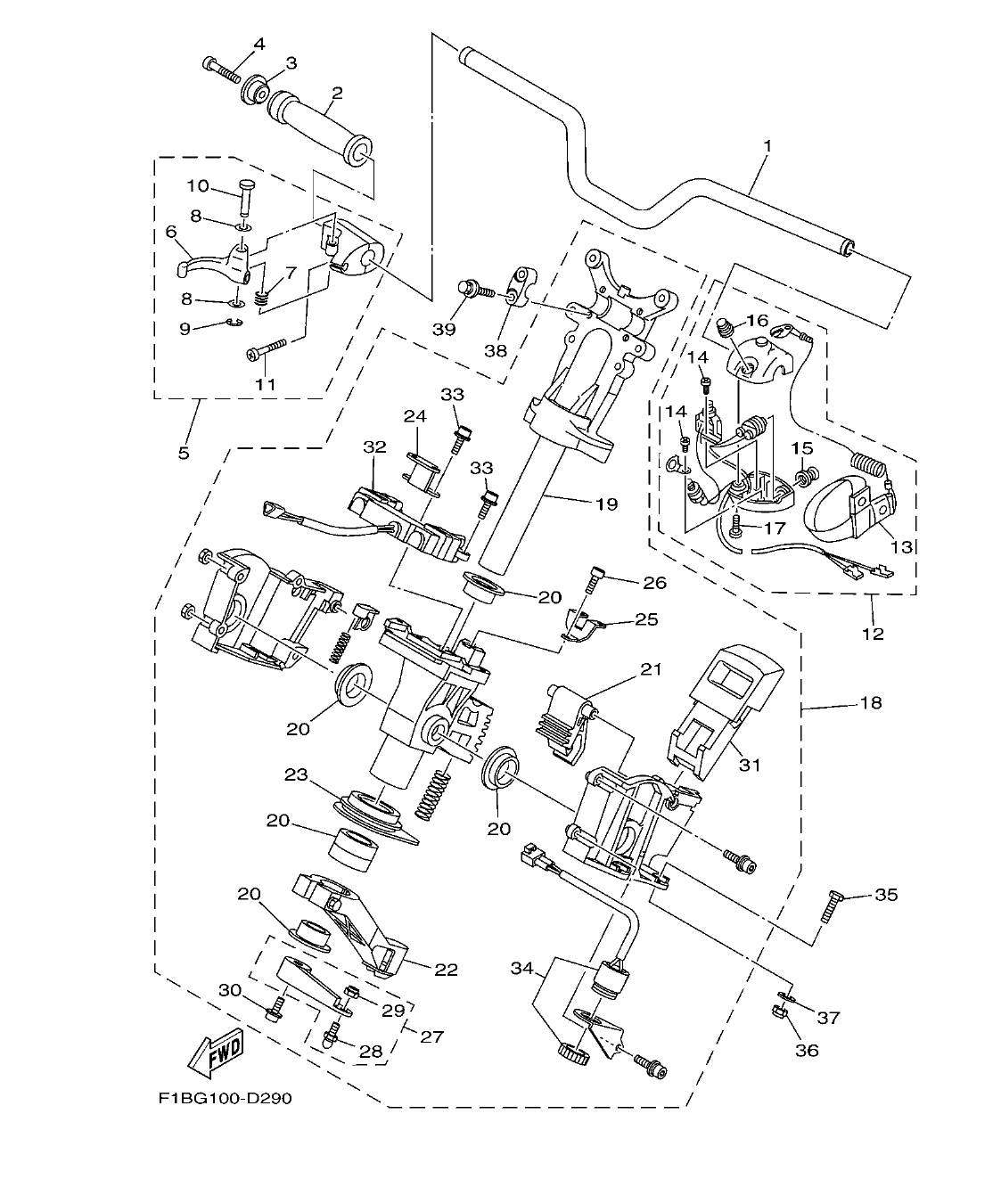 FX1100-F – section 29 STEERING 1 parts diagram