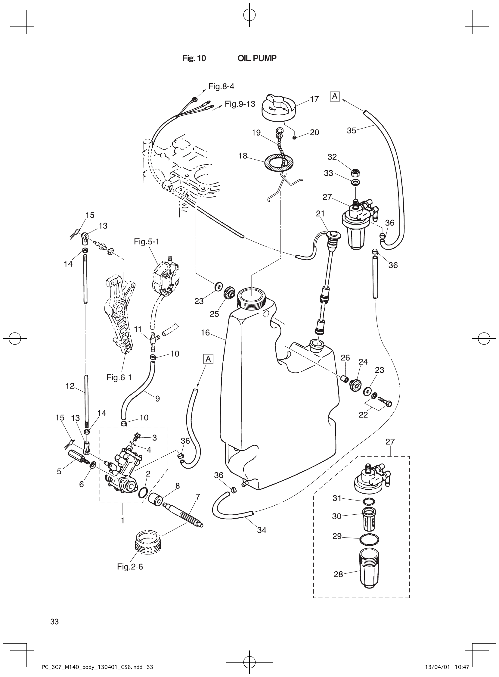 Fig. 10 – OIL PUMP diagram