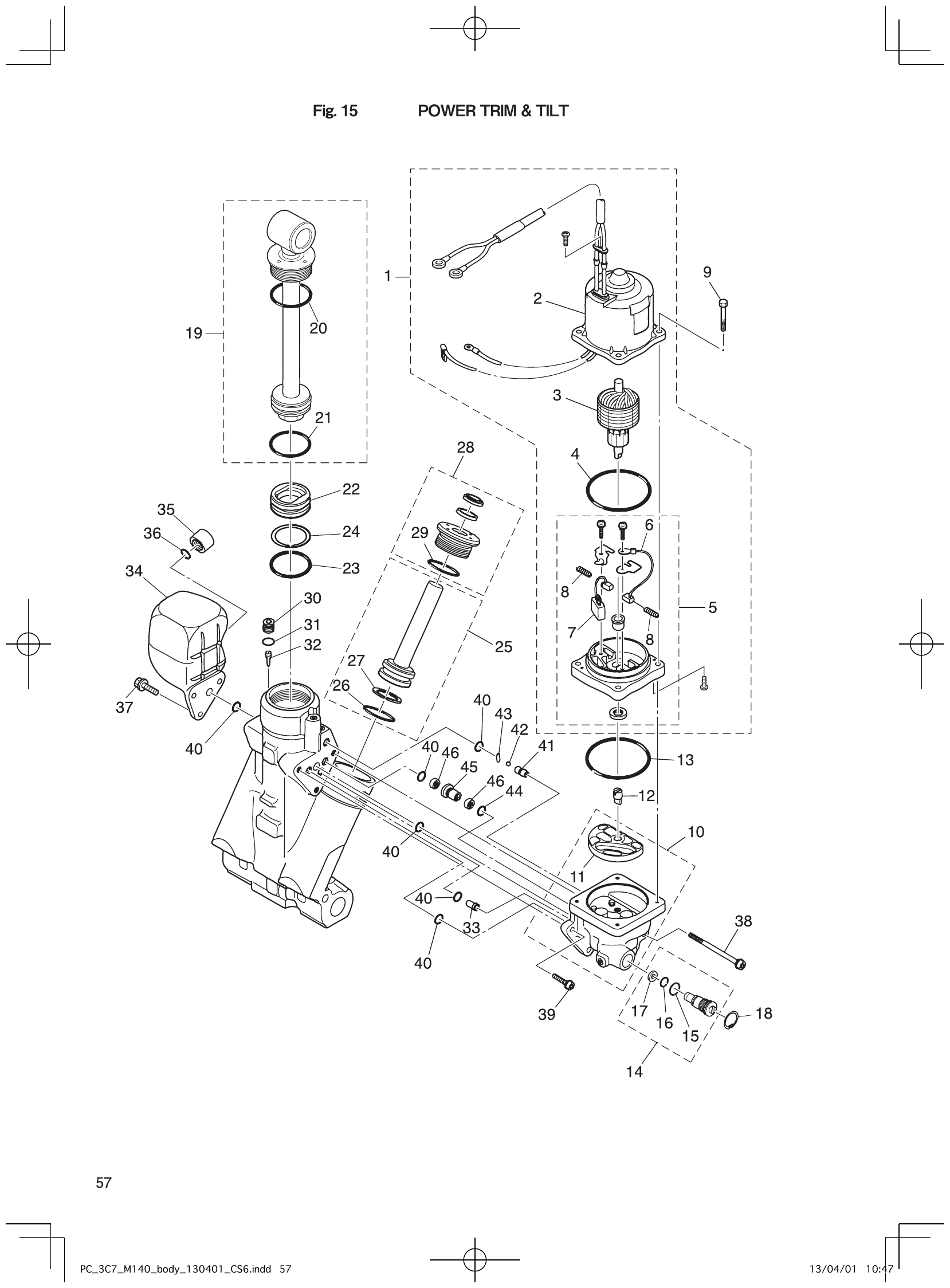 Fig. 15 – POWER TRIM & TILT diagram