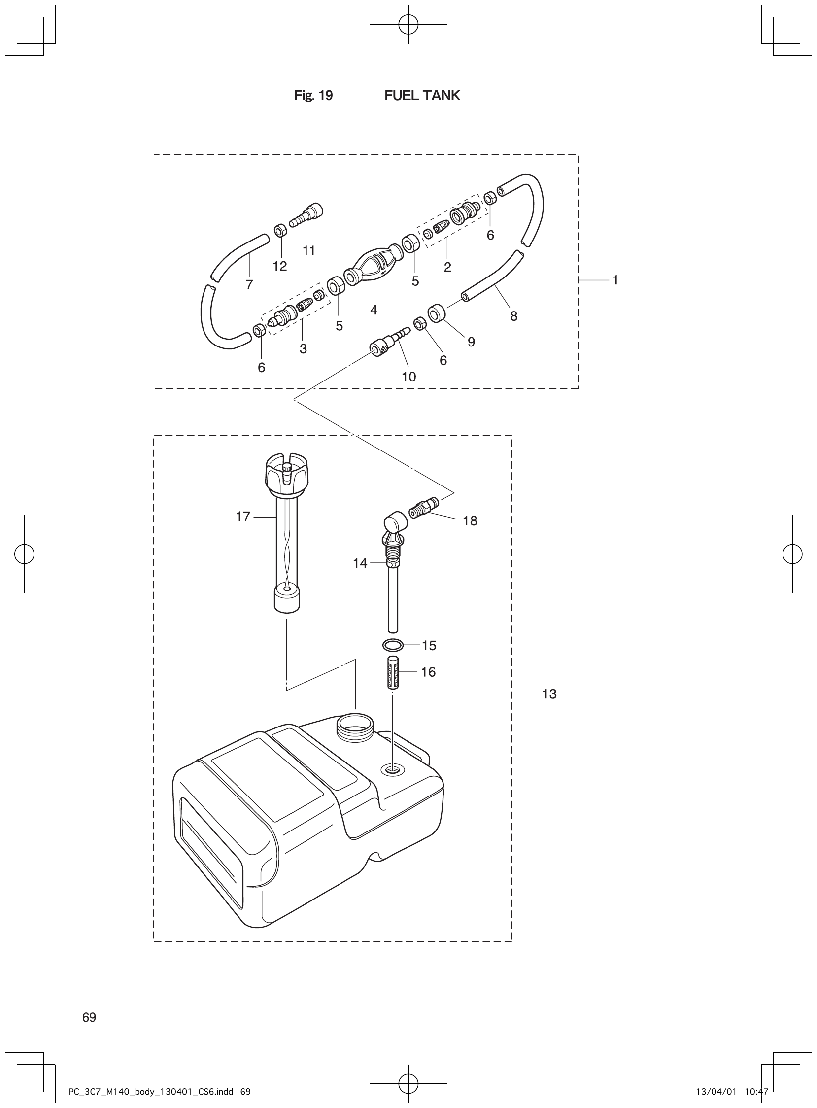 Fig. 19 – FUEL TANK diagram