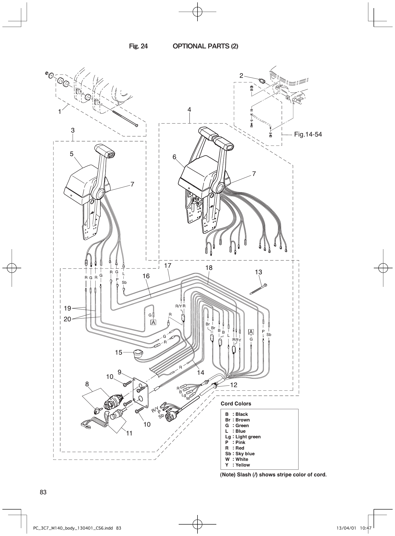 Fig. 24 – OPTIONAL PARTS (2) diagram