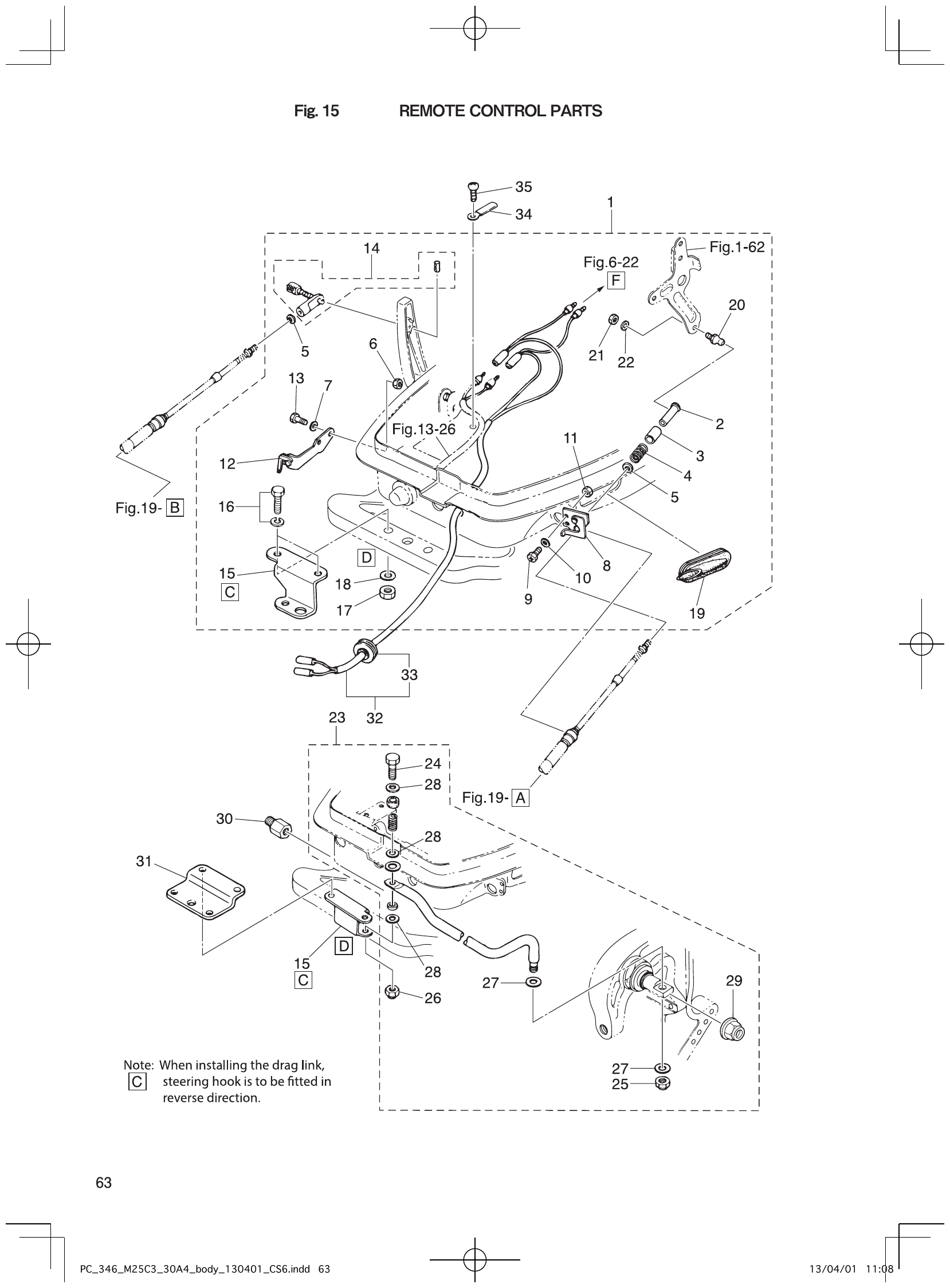 Fig. 15 – remote control parts diagram