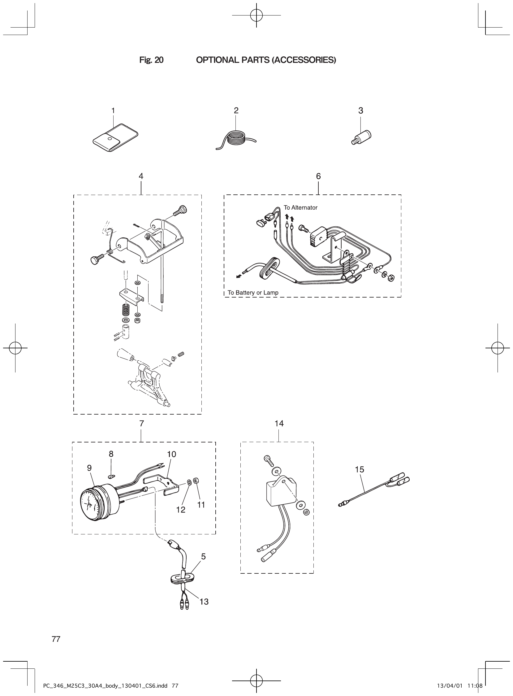 Fig. 20 – optional parts accessories diagram