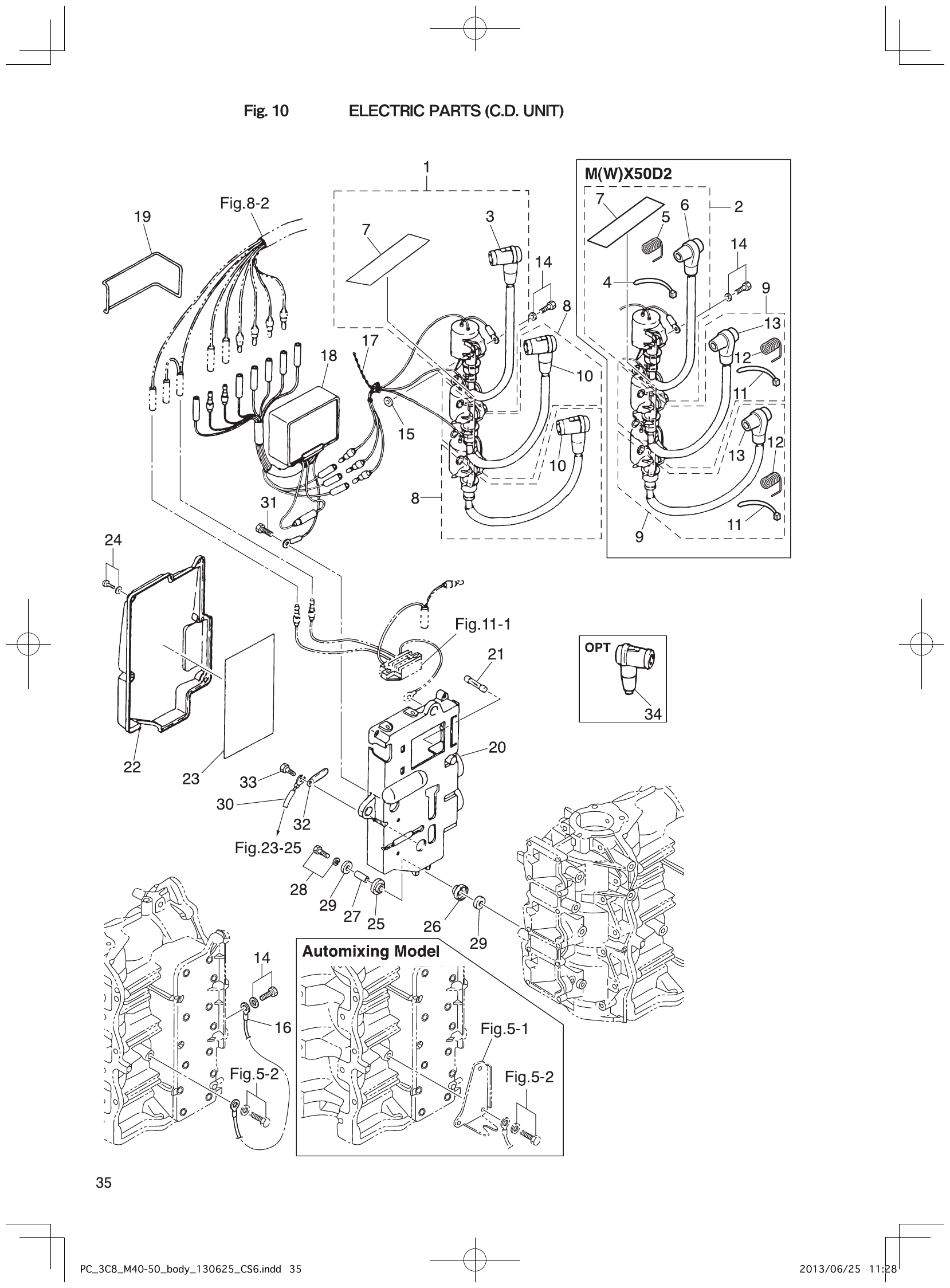 Fig. 10 – ELECTRIC PARTS (C.D. UNIT) diagram