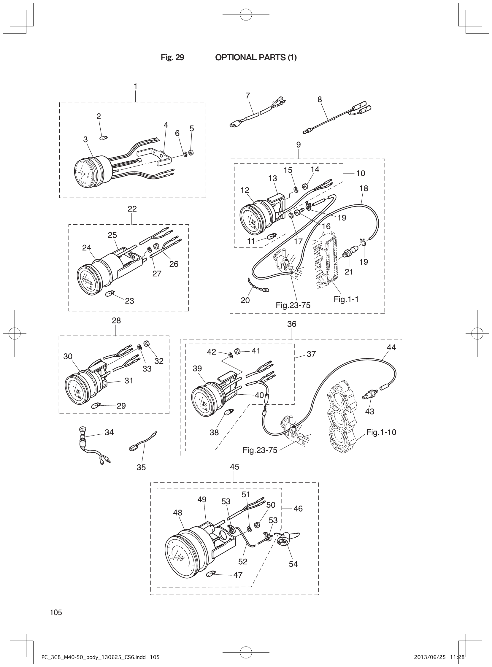 Fig. 29 – OPTIONAL PARTS (1) diagram