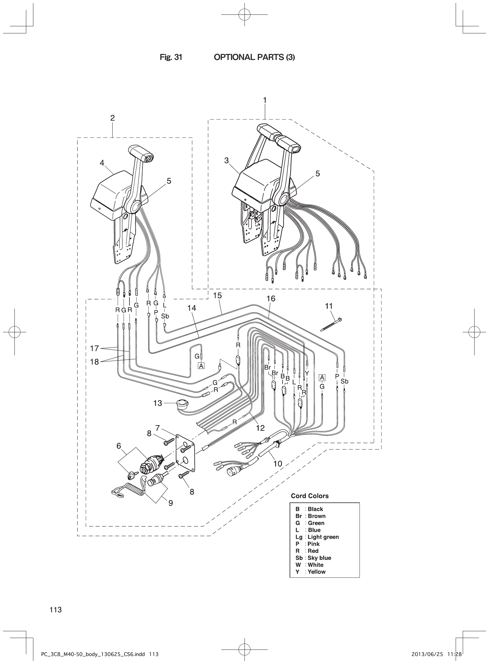 Fig. 31 – OPTIONAL PARTS (3) diagram
