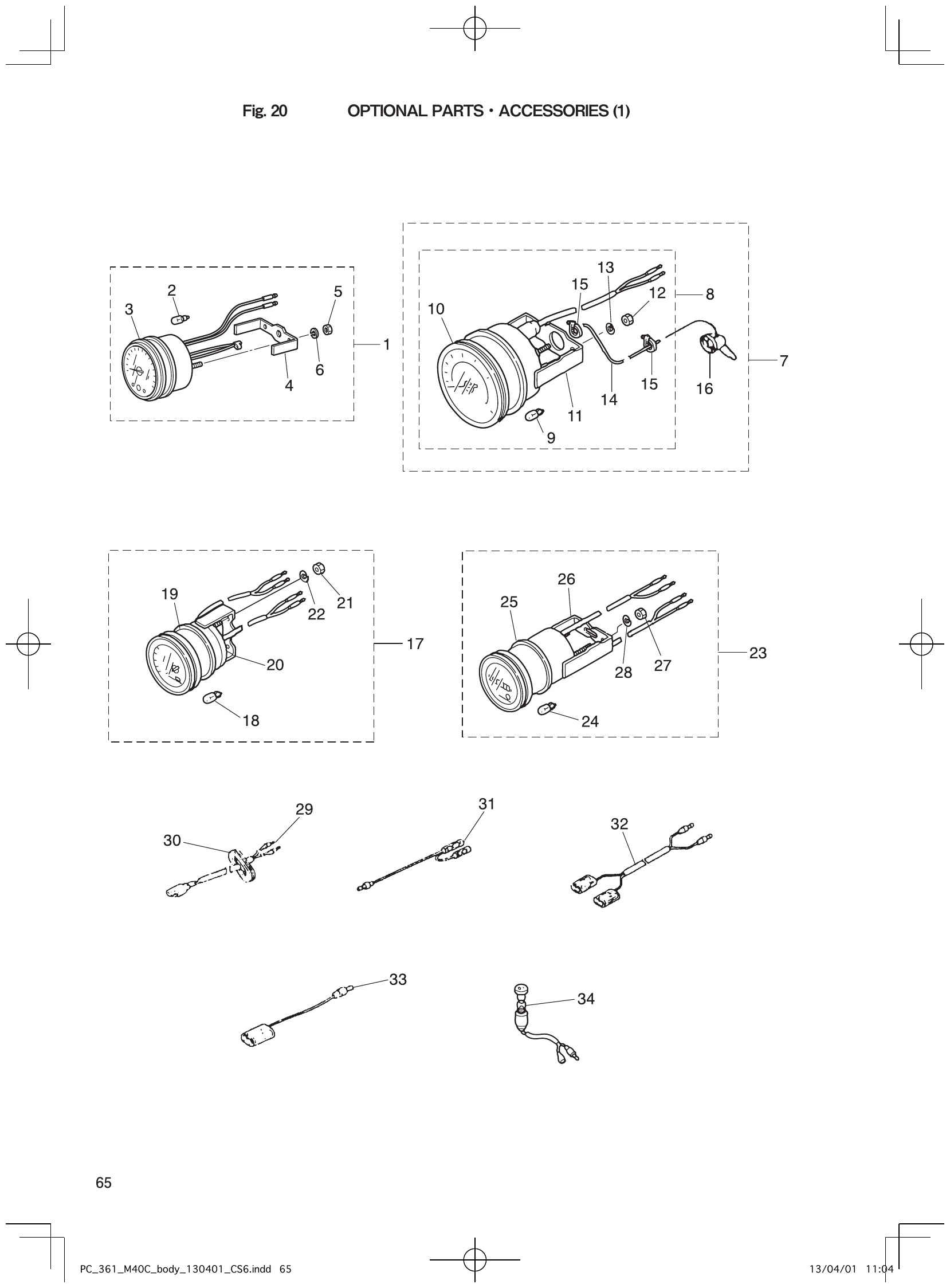 Fig. 20 – OPTIONAL PARTS ACCESSORIES (1) diagram