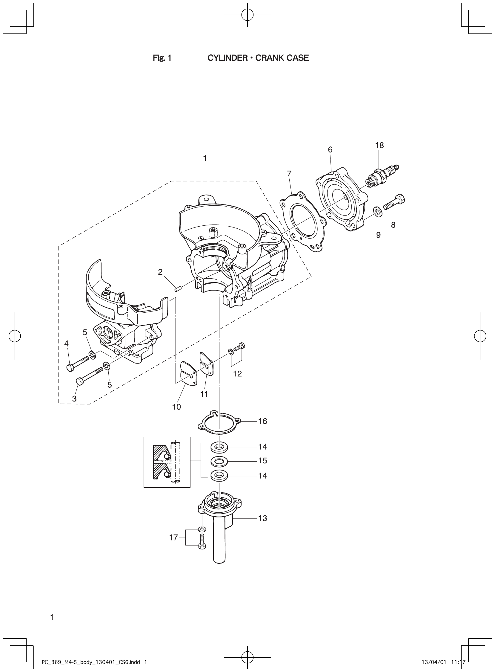 Fig. 1 – CYLINDER CRANK CASE diagram