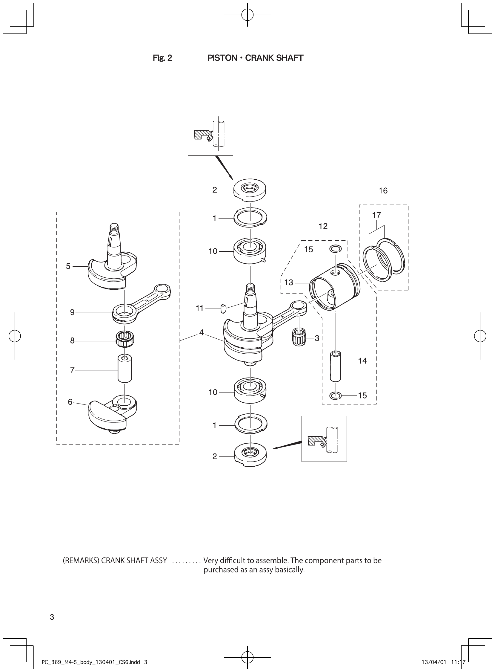 Fig. 2 – PISTON CRANK SHAFT diagram