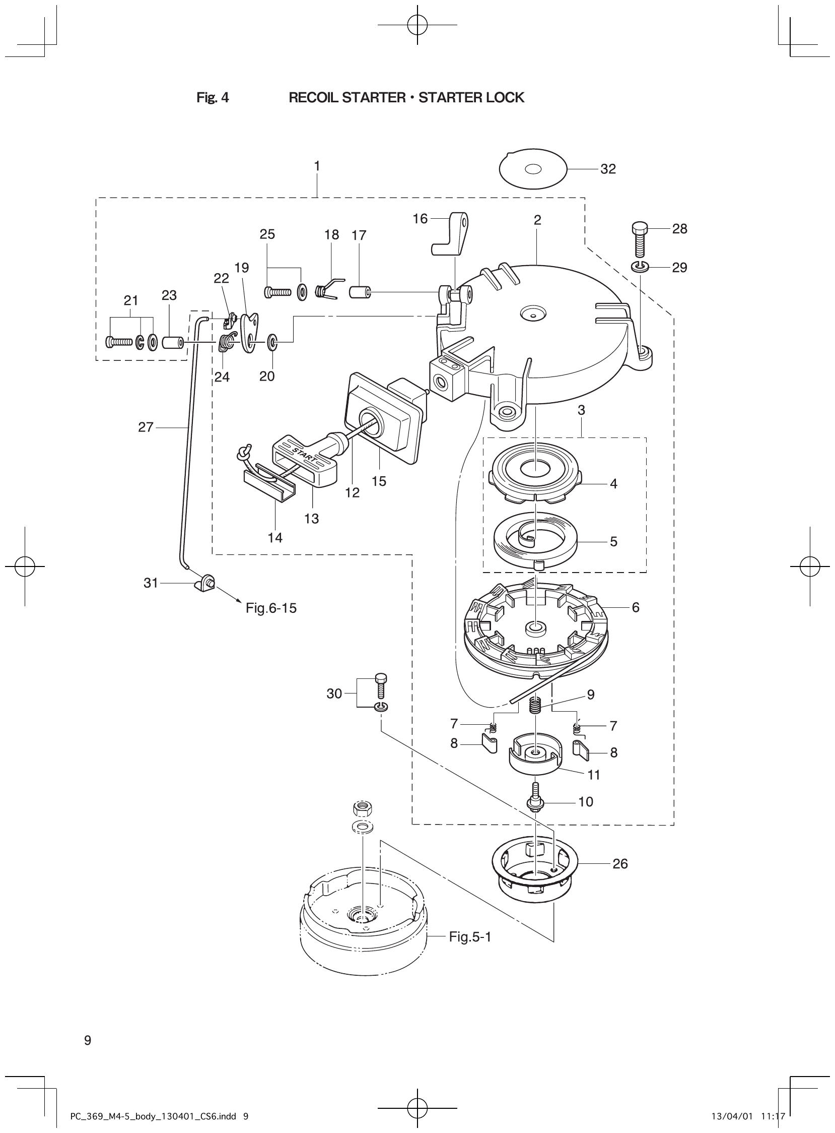 Fig. 4 – RECOIL STARTER LOCK diagram