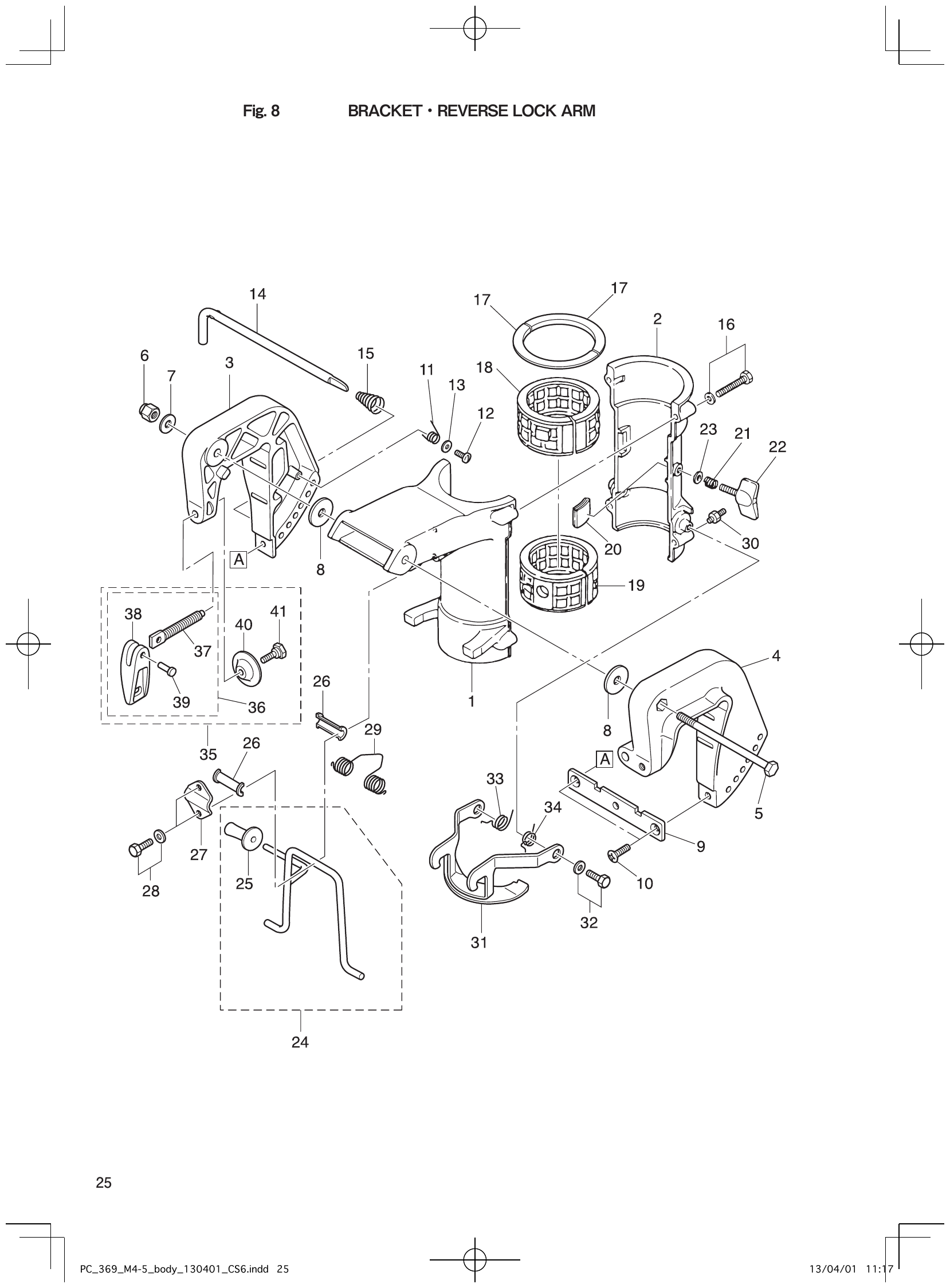 Fig. 8 – BRACKET REVERSE LOCK ARM diagram