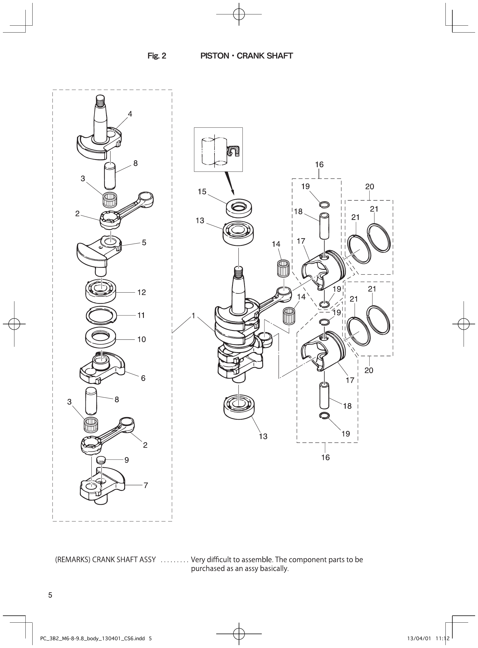 Fig. 2 – PISTON CRANK SHAFT diagram