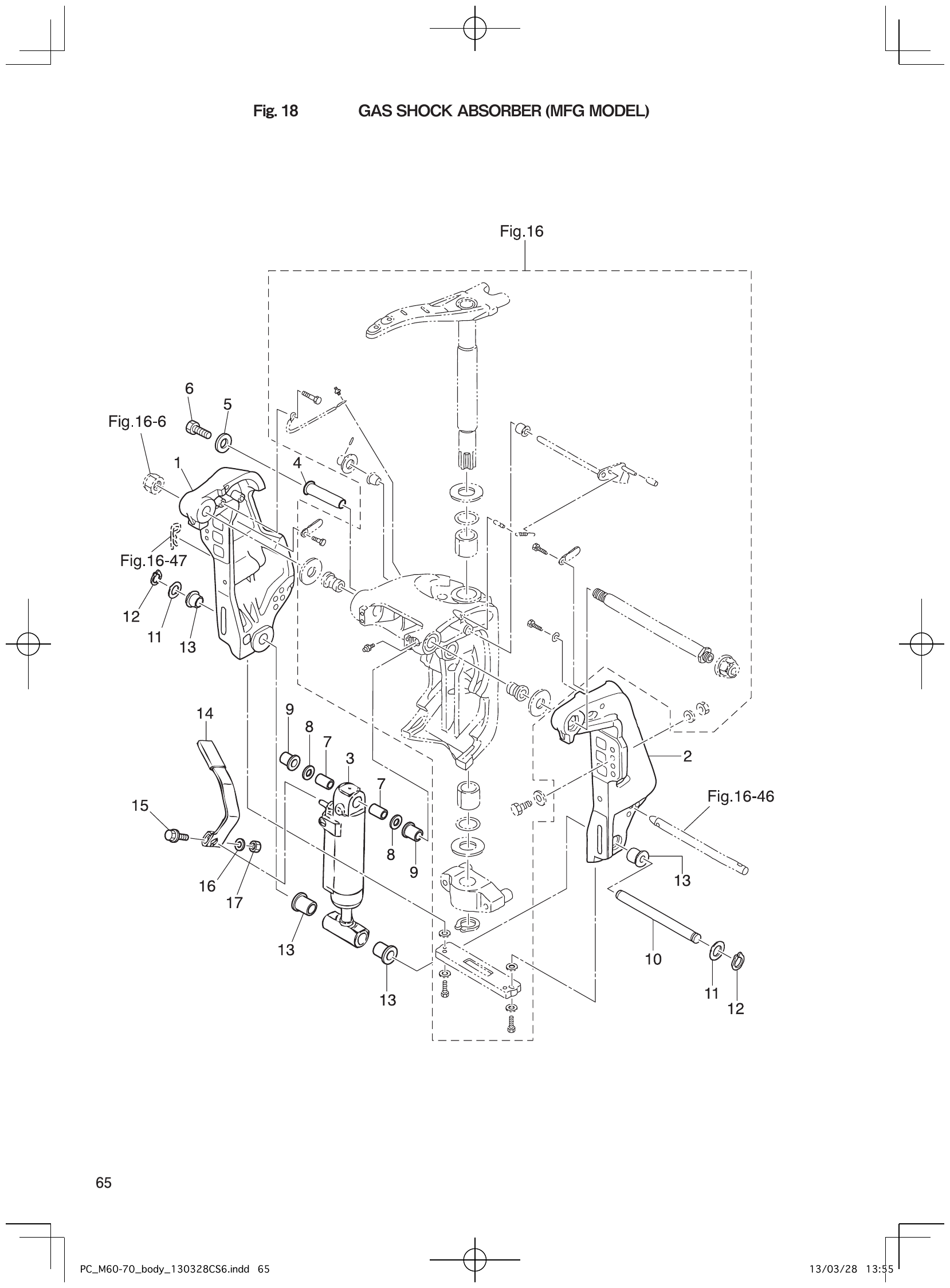 Fig. 18 – GAS SHOCK ABSORBER (MFG MODEL) diagram