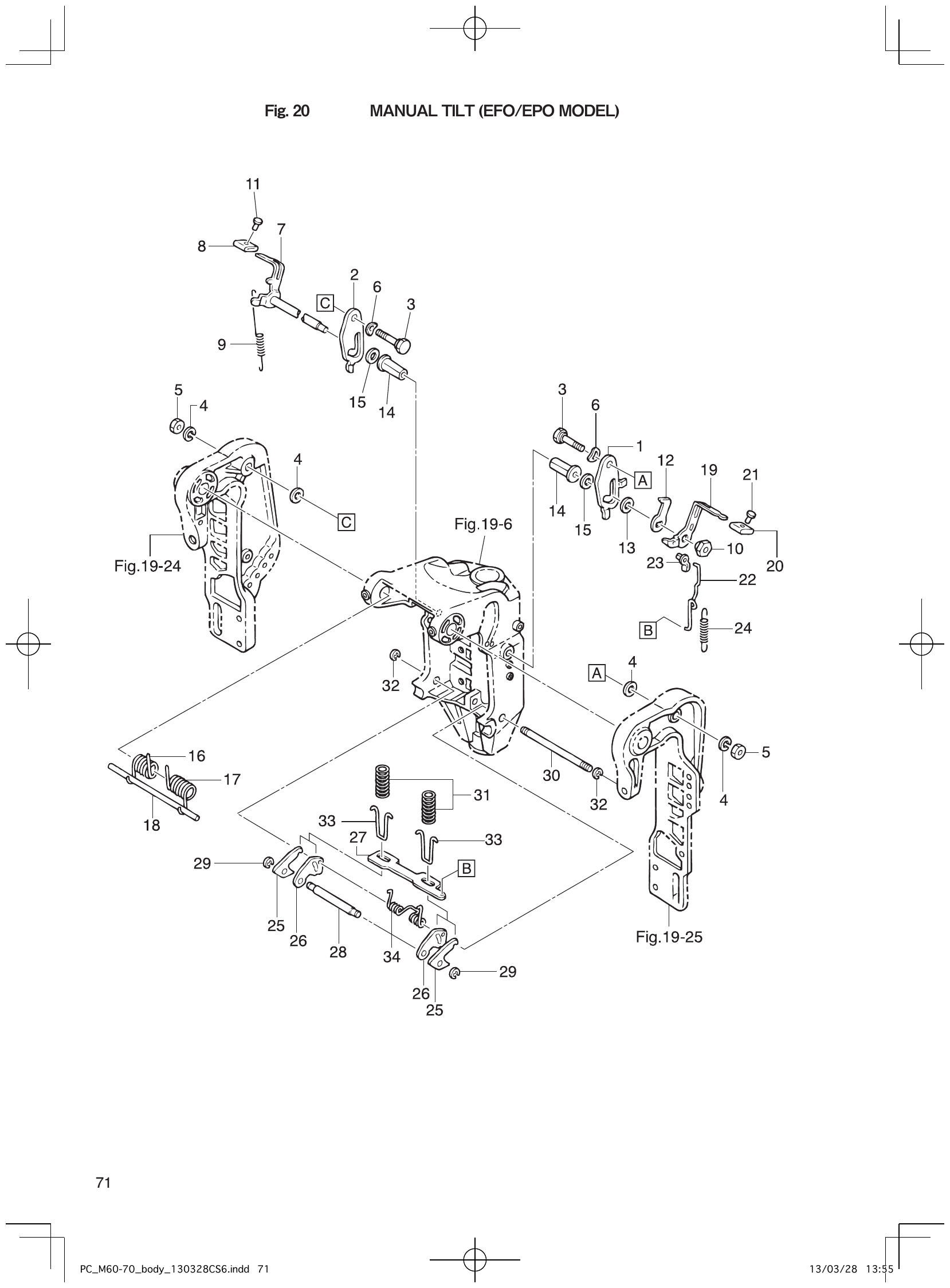 Fig. 20 – MANUAL TILT (EFO/EPO MODEL) diagram