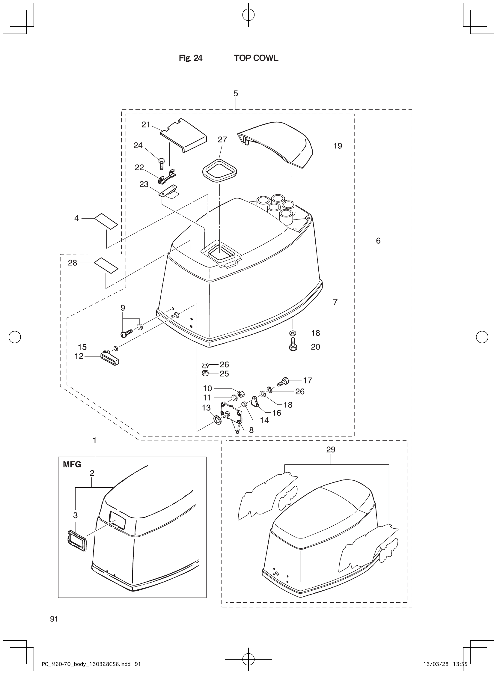 Fig. 24 – TOP COWL diagram