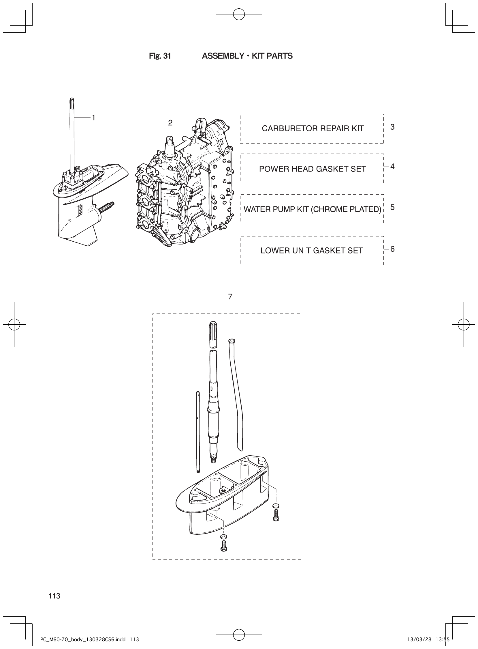 Fig. 31 – ASSEMBLY KIT PARTS diagram