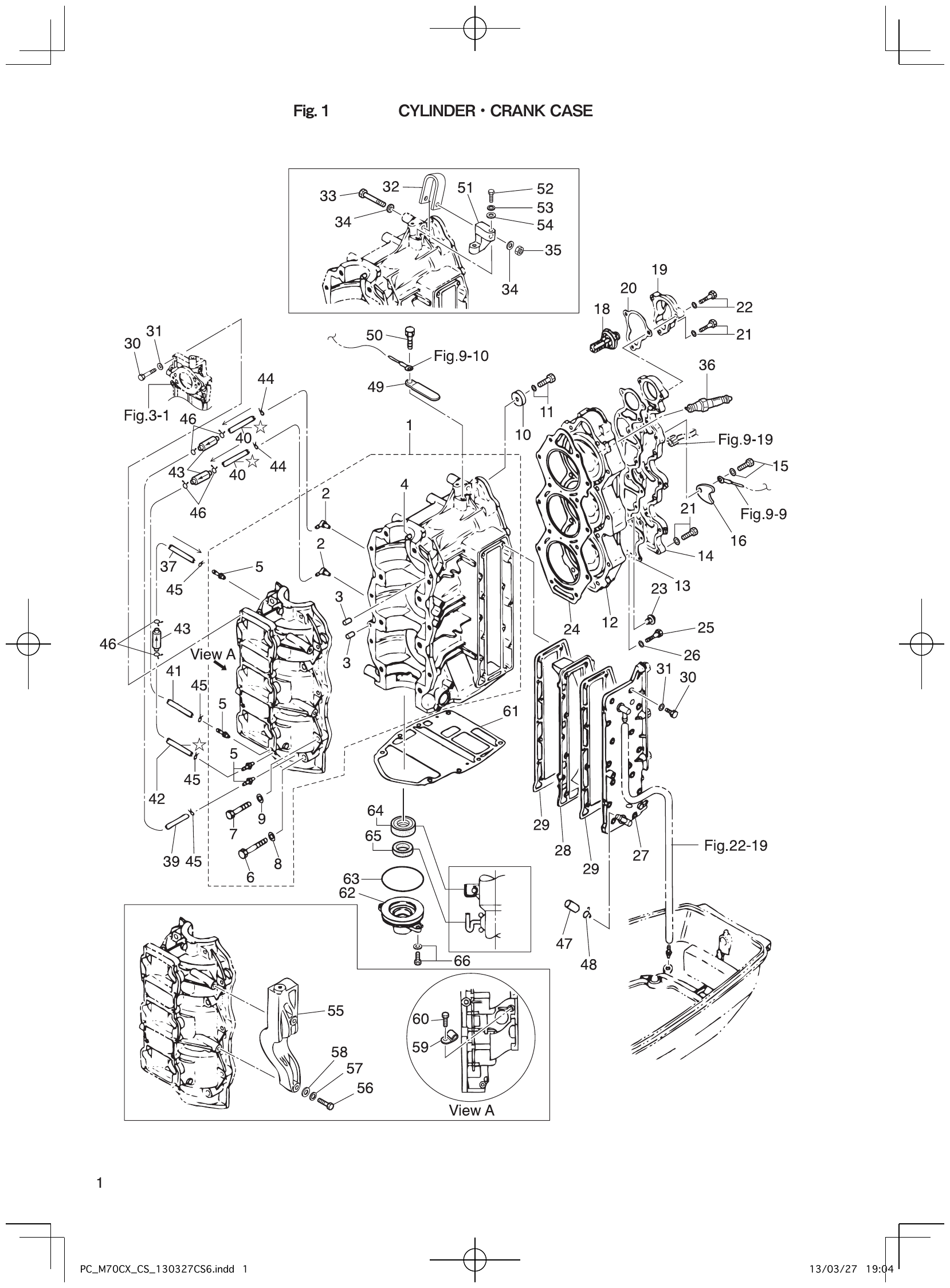Fig. 1 – CYLINDER CRANK CASE diagram