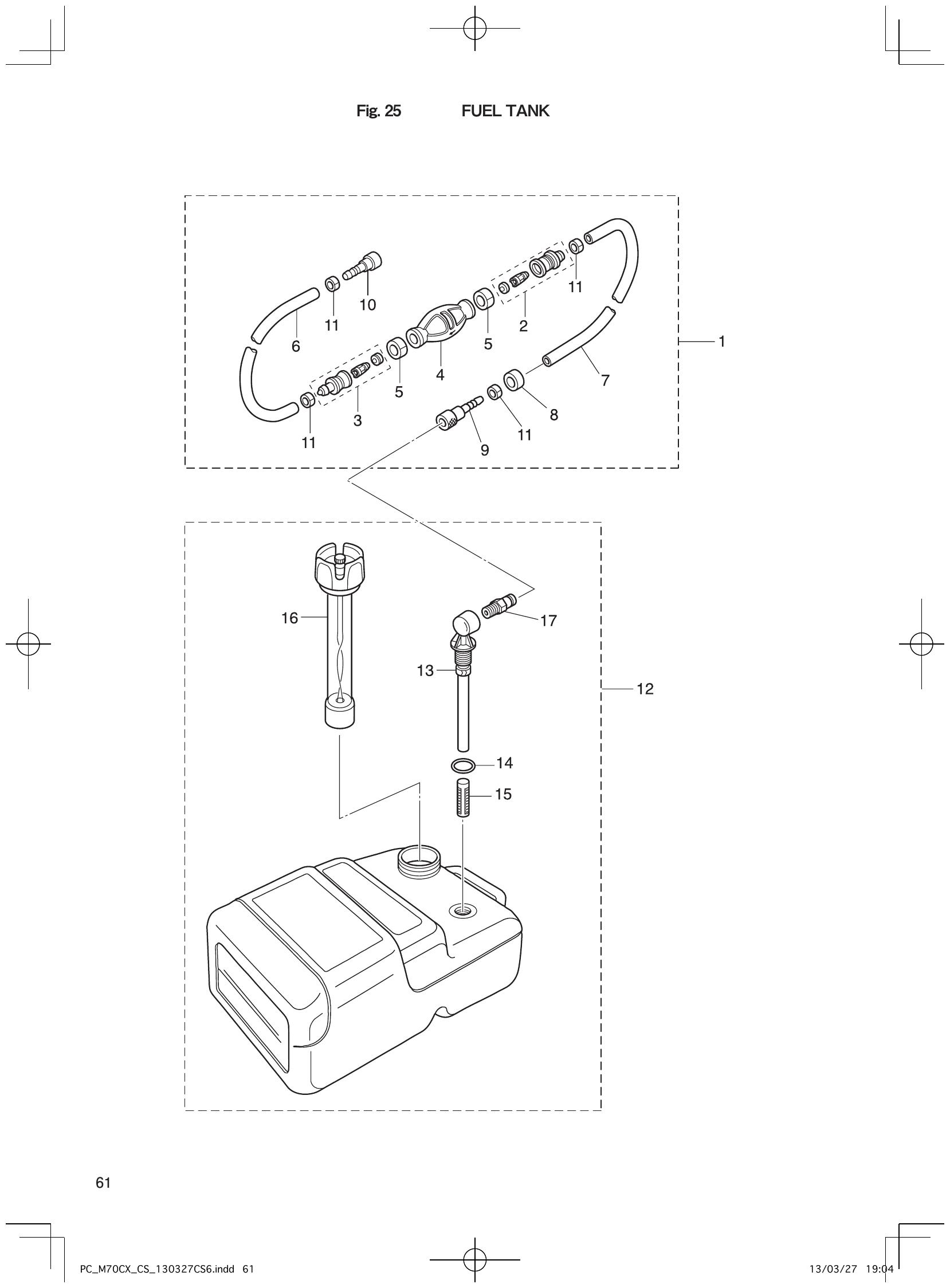 Fig. 25 – FUEL TANK diagram