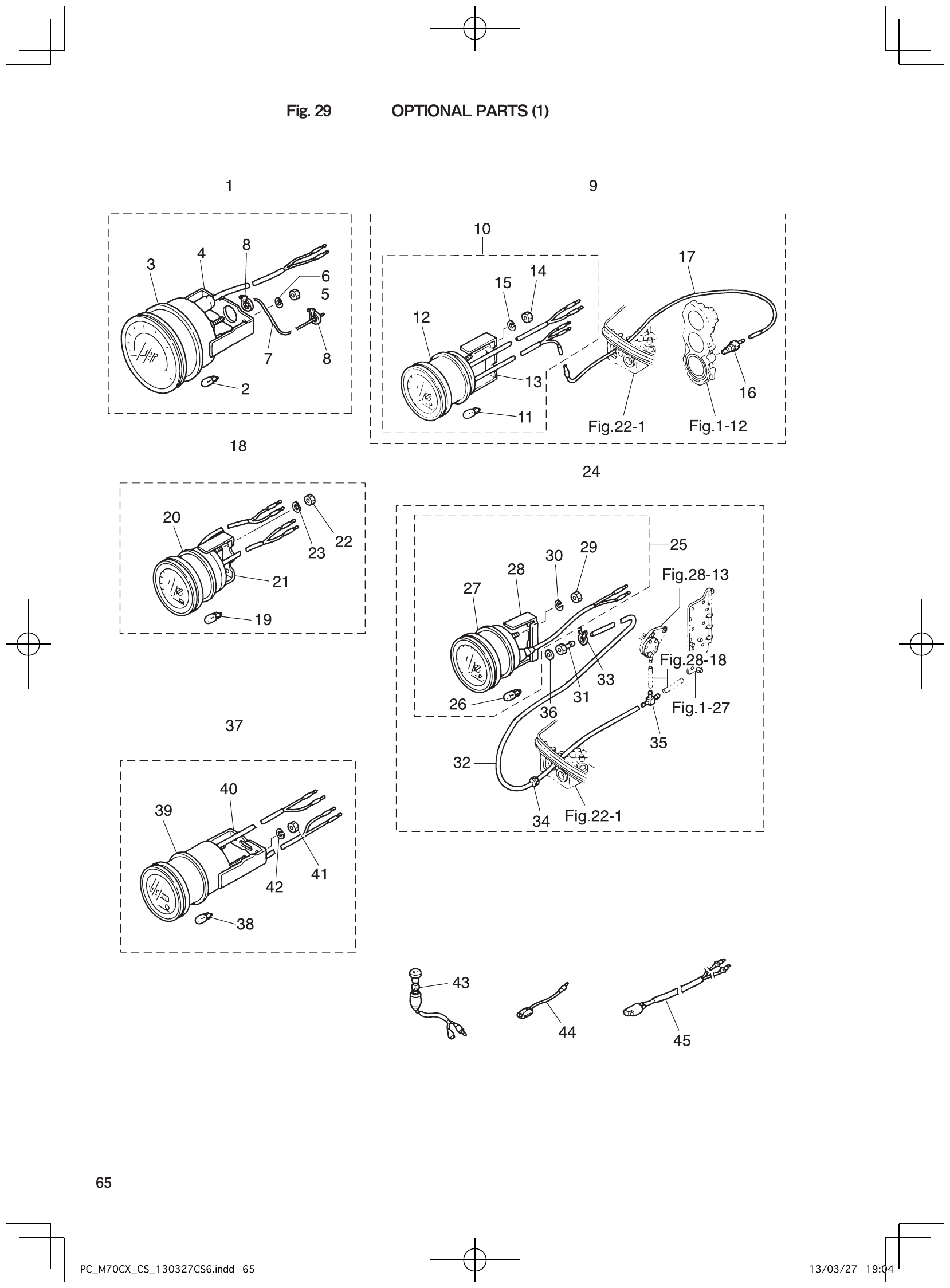 Fig. 29 – OPTIONAL PARTS (1) diagram