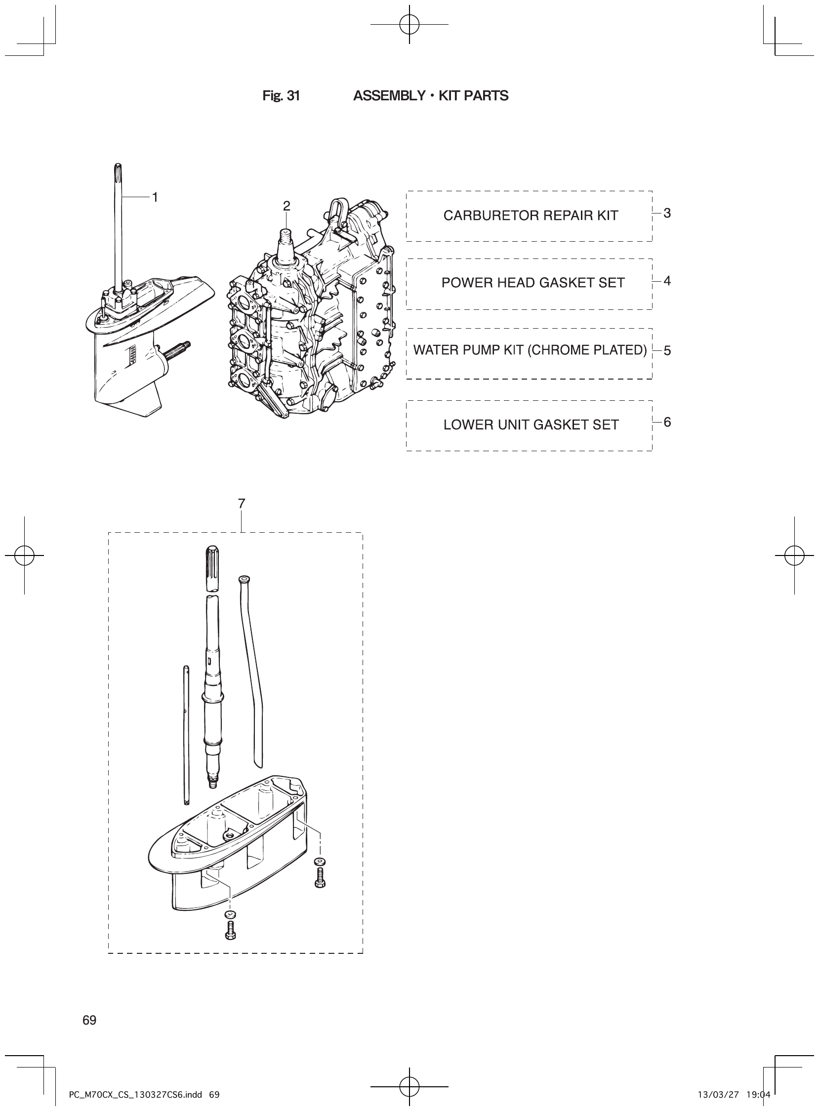 Fig. 31 – ASSEMBLY KIT PARTS diagram