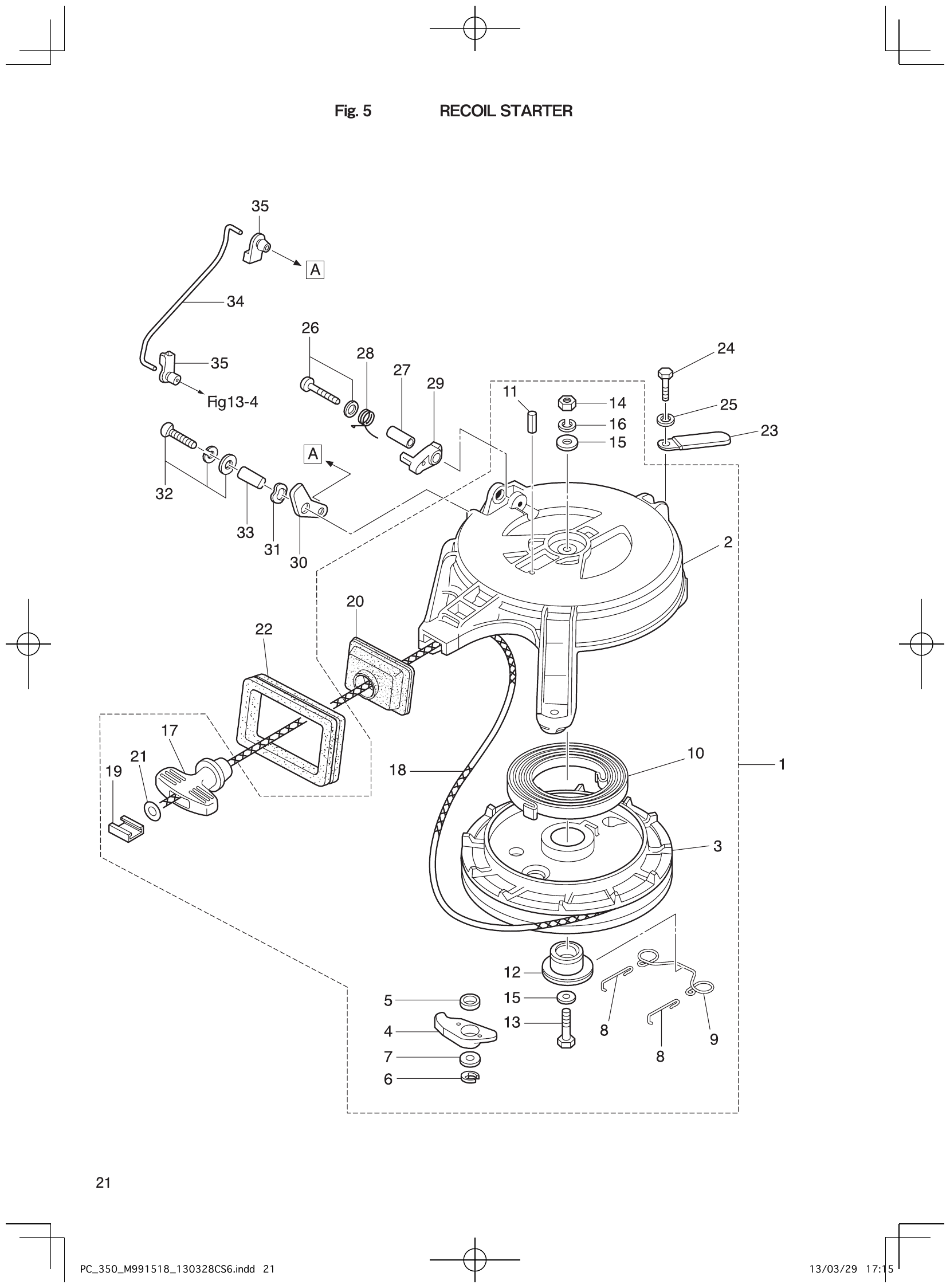 Fig. 5 – RECOIL STARTER diagram