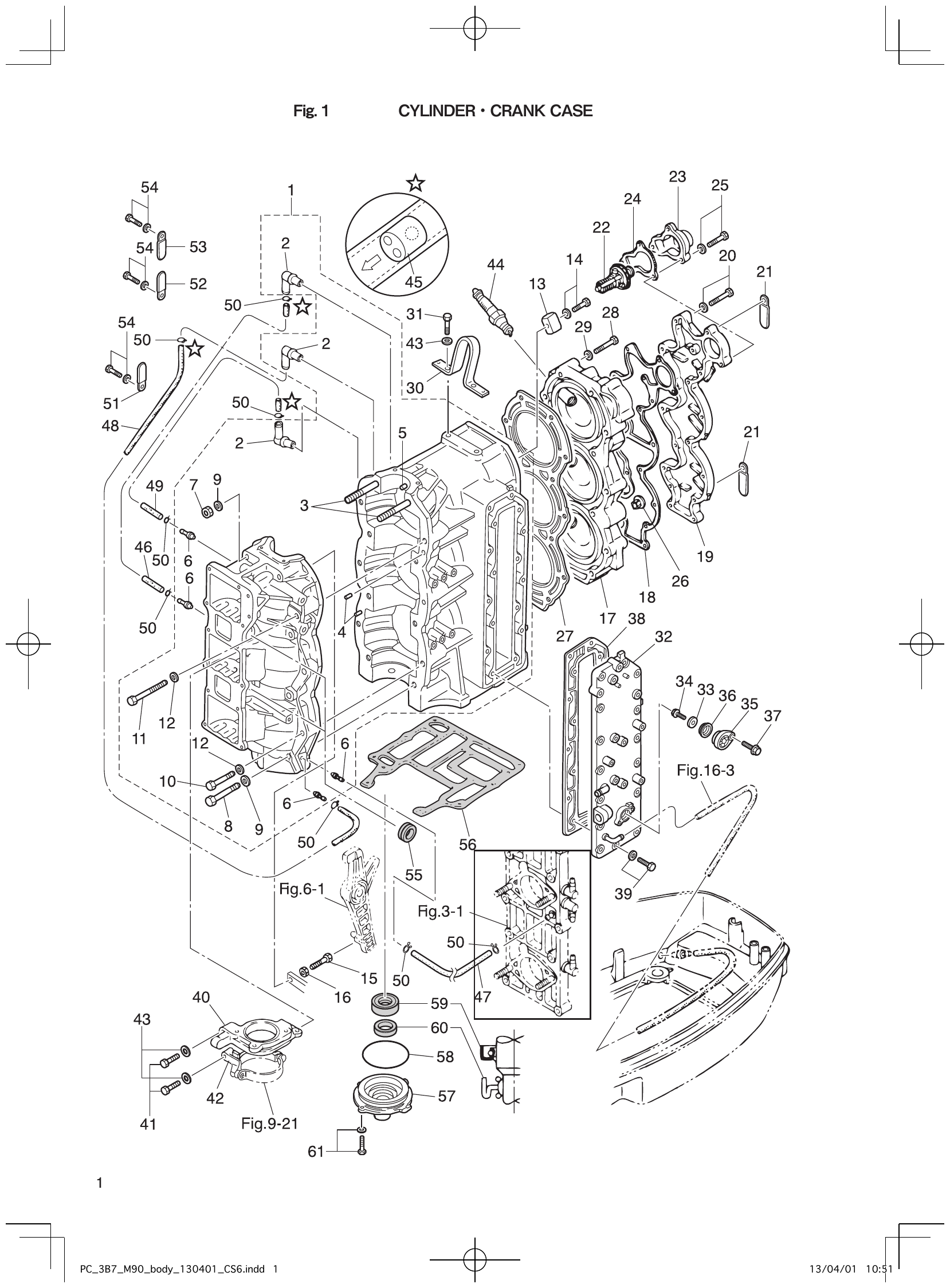 Fig. 1 – CYLINDER CRANK CASE diagram