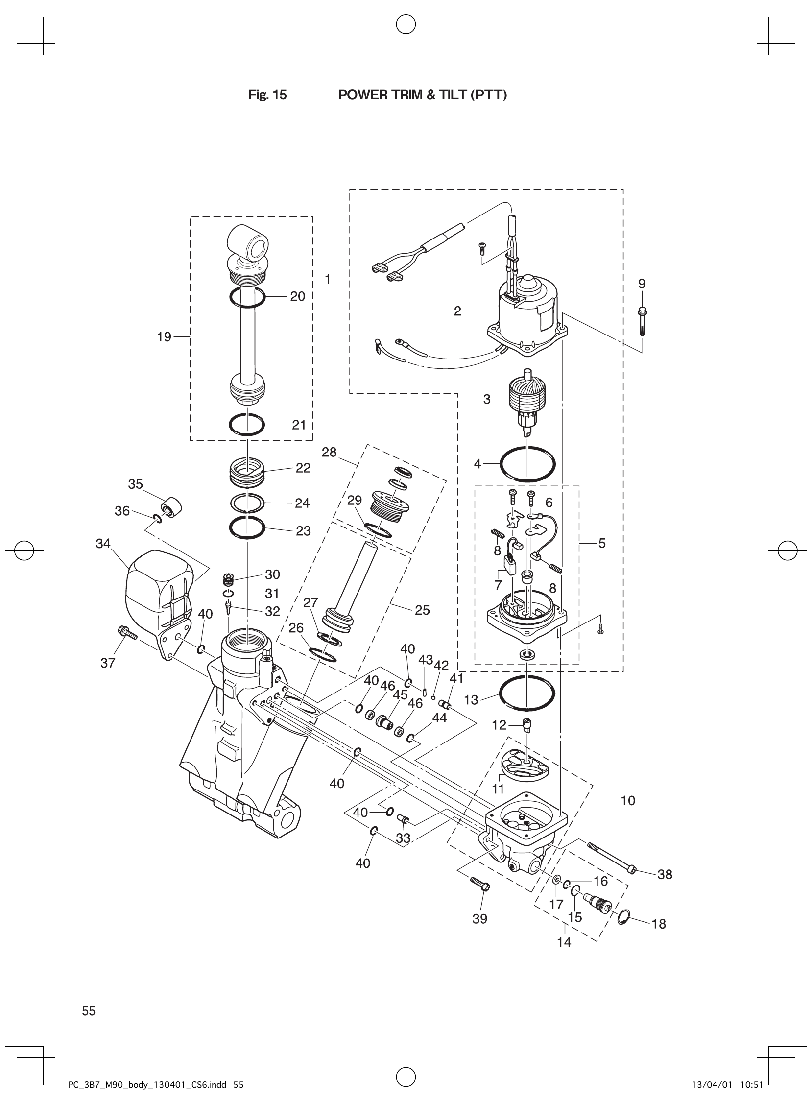 Fig. 15 – POWER TRIM & TILT (PTT) diagram