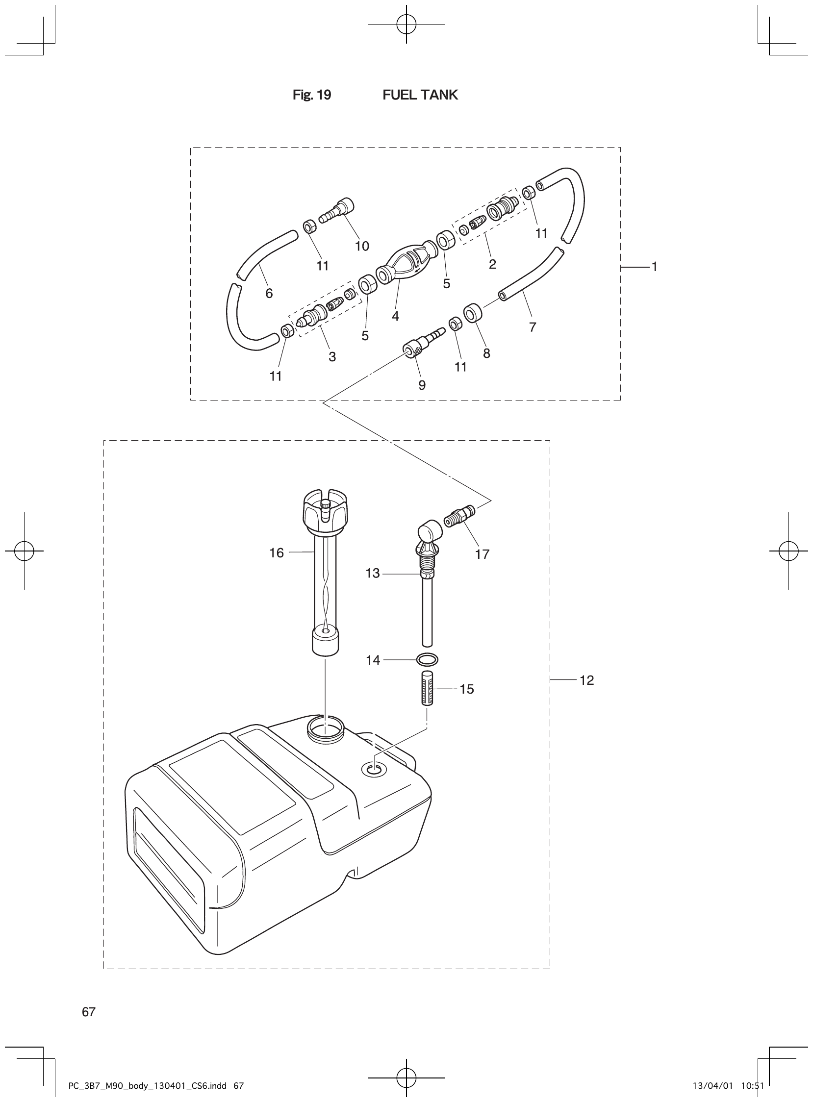 Fig. 19 – FUEL TANK diagram