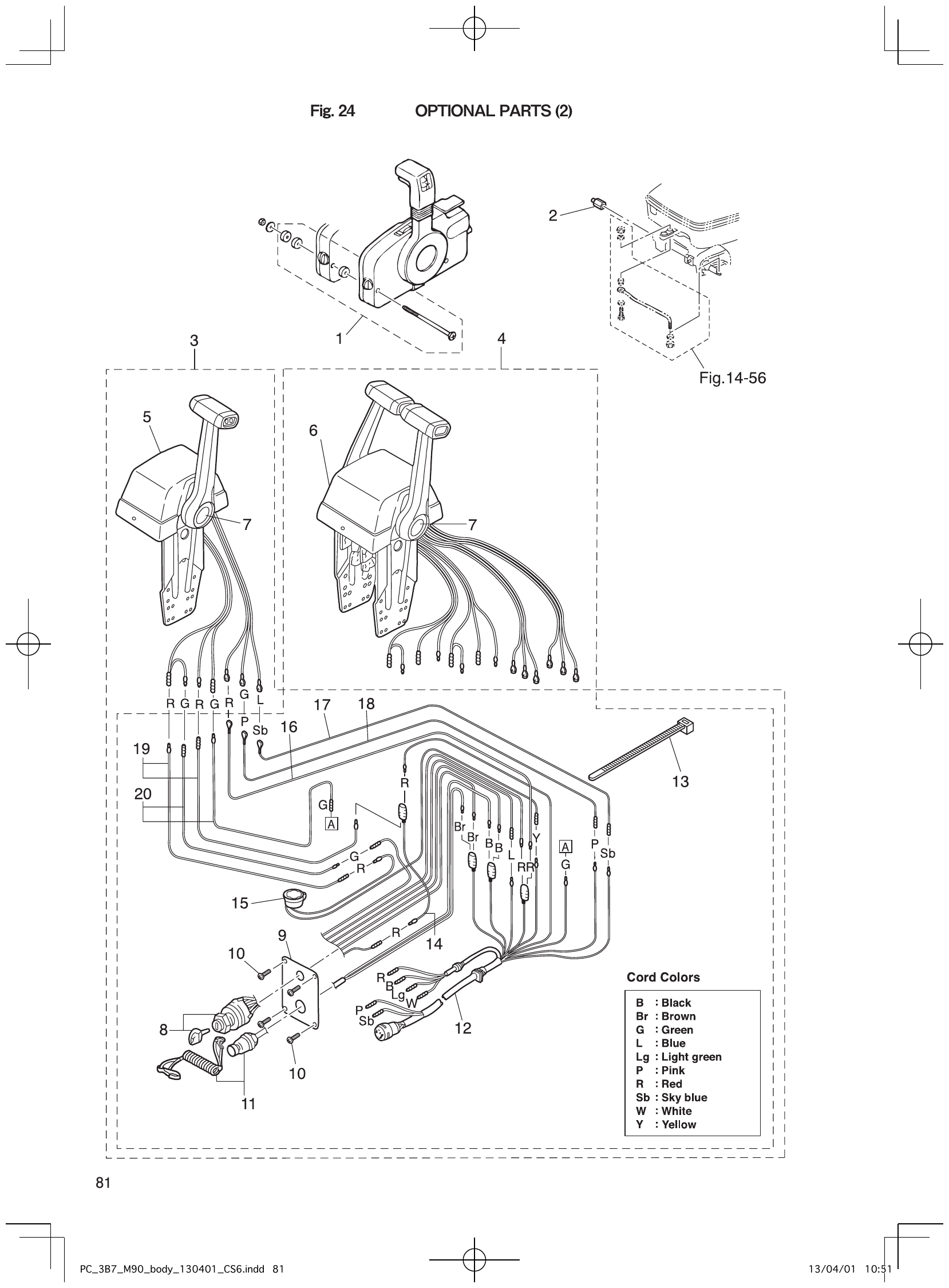 Fig. 24 – OPTIONAL PARTS (2) diagram