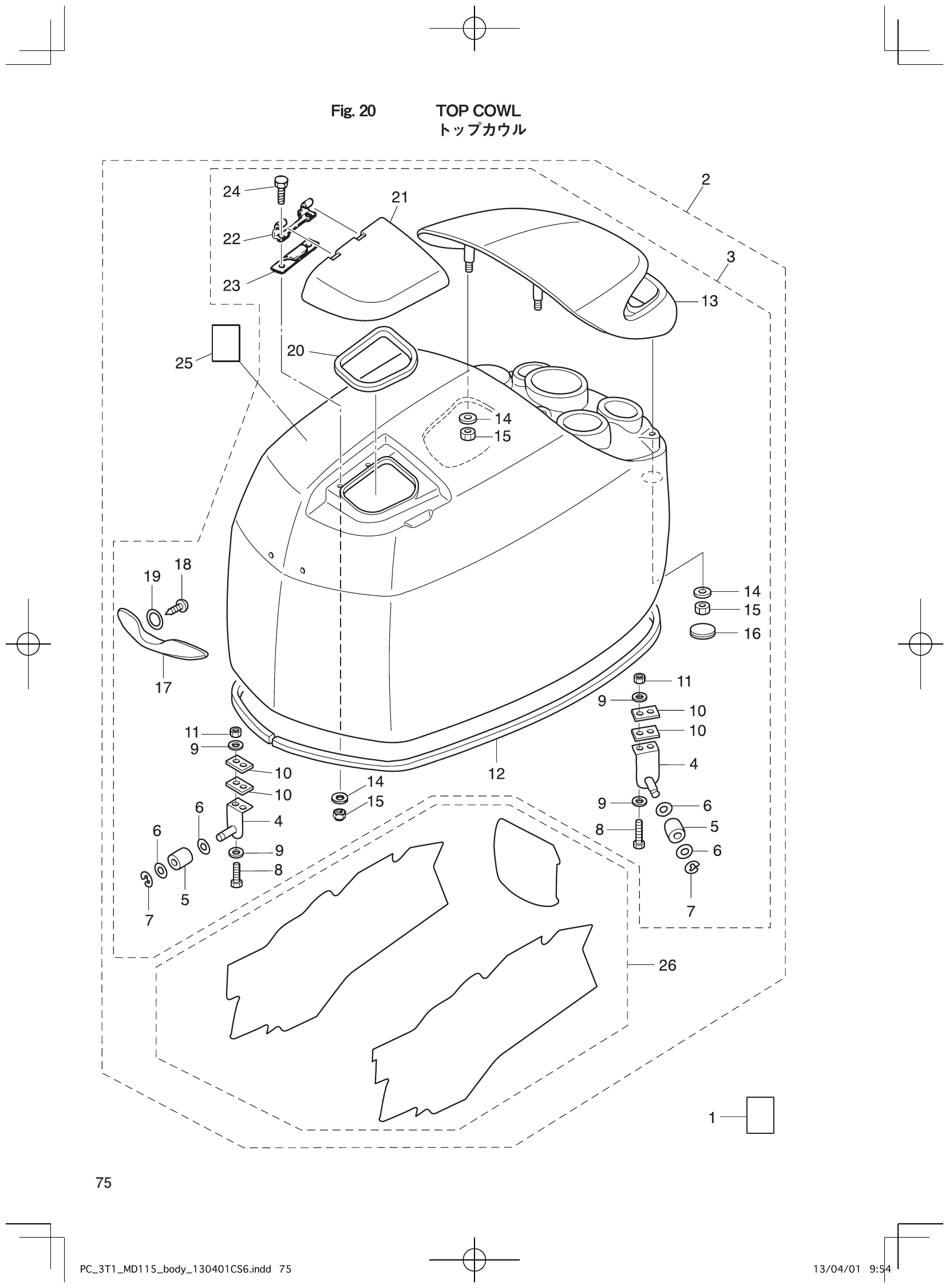 Fig. 20 – TOP COWL diagram