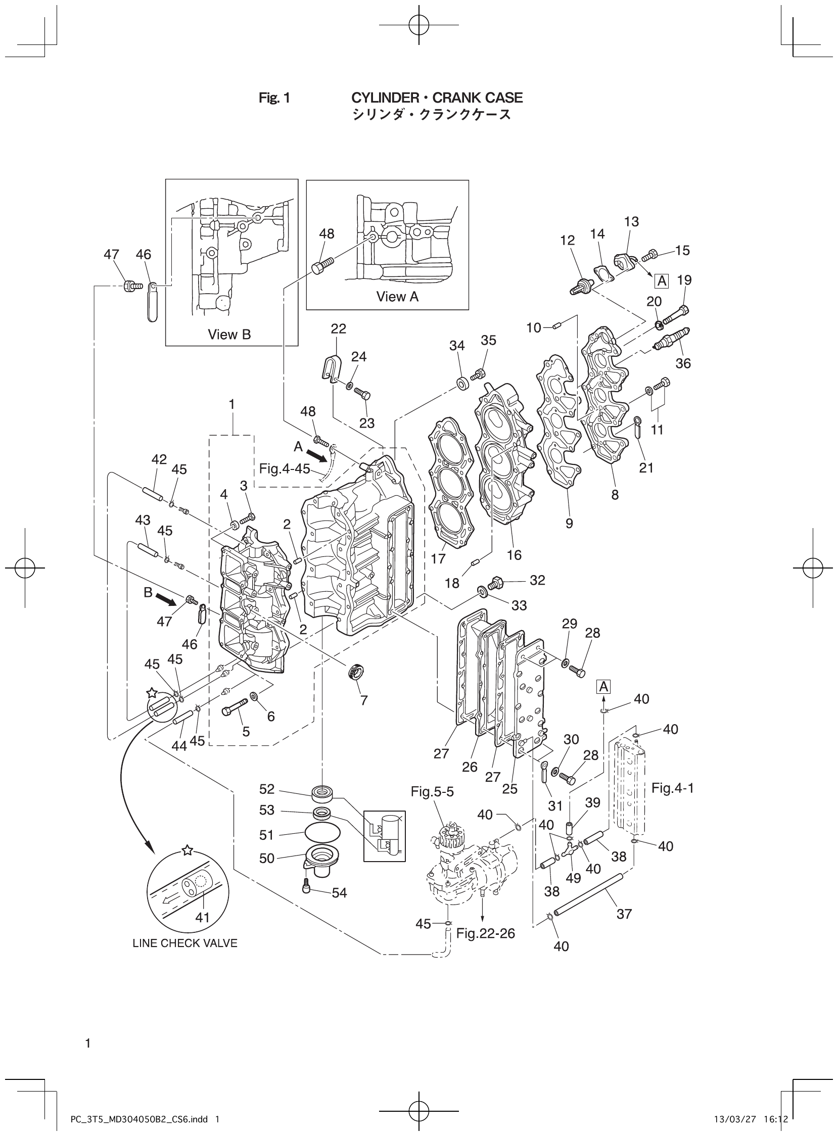 Fig. 1 – CYLINDER CRANK CASE diagram