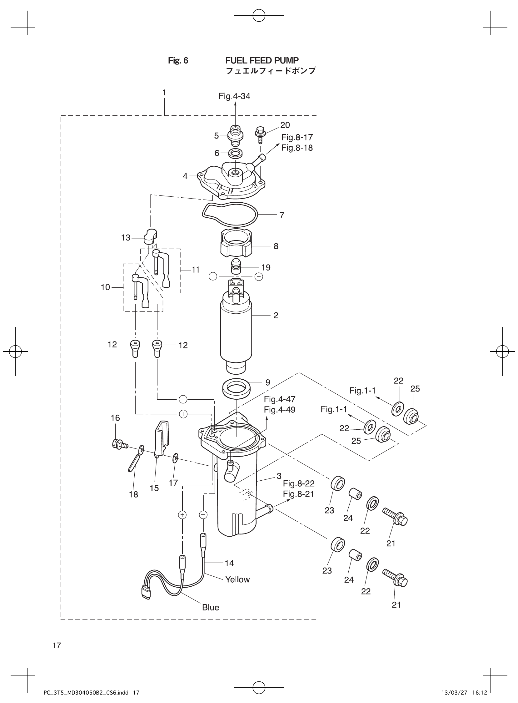 Fig. 6 – FUEL FEED PUMP diagram