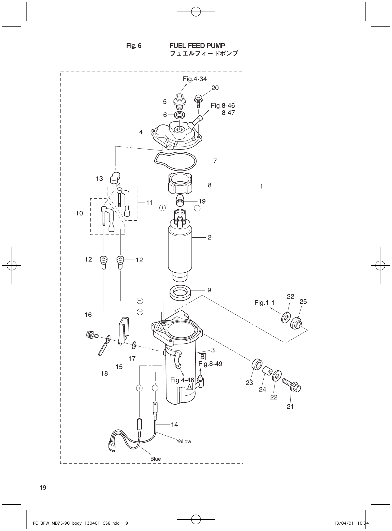 Fig. 6 – FUEL FEED PUMP diagram