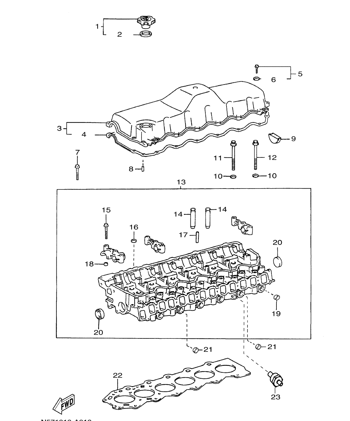 ME432STIP2 – section 1 CYLINDER HEAD parts diagram