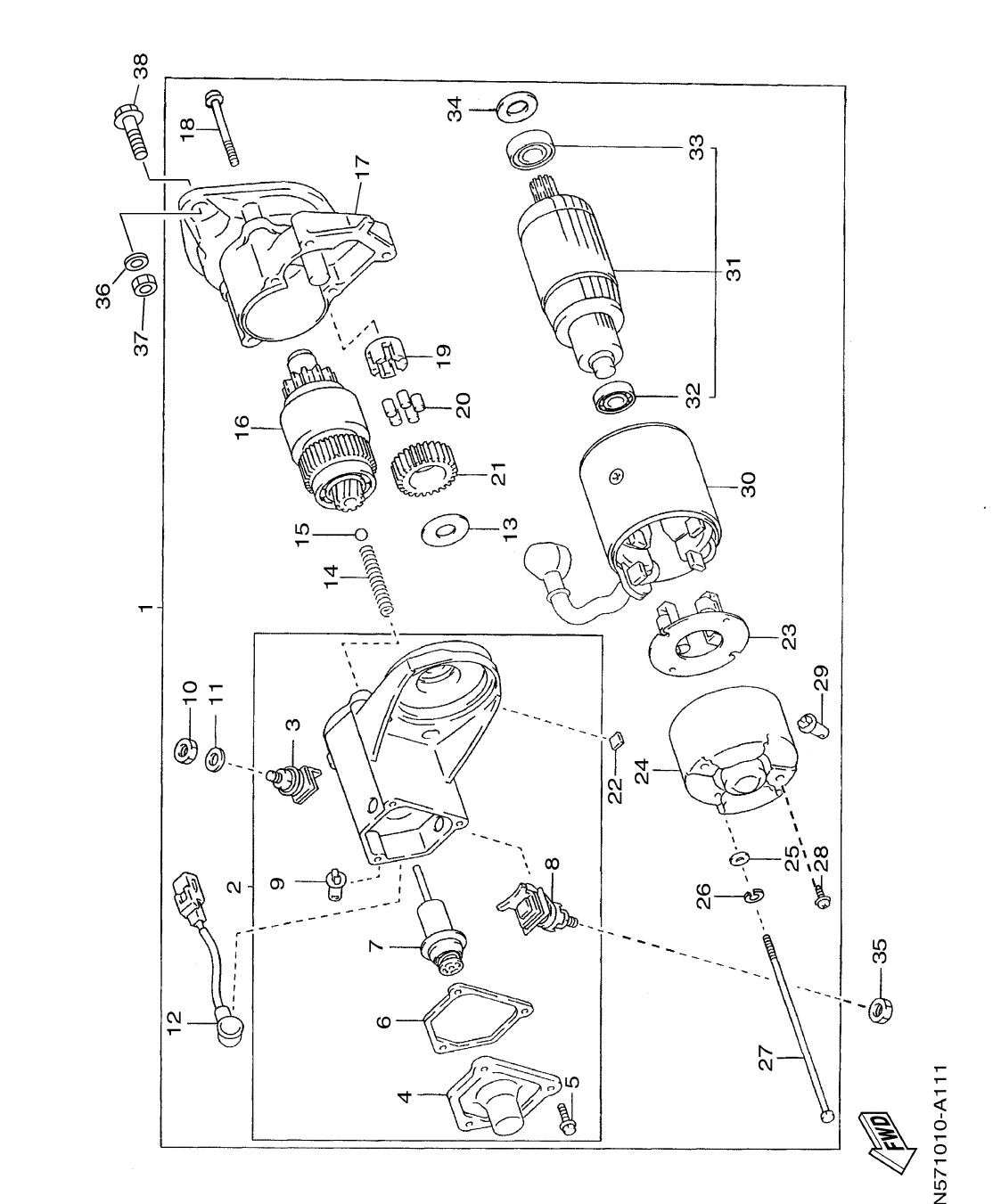 ME432STIP2 – section 11 STARTING MOTOR parts diagram