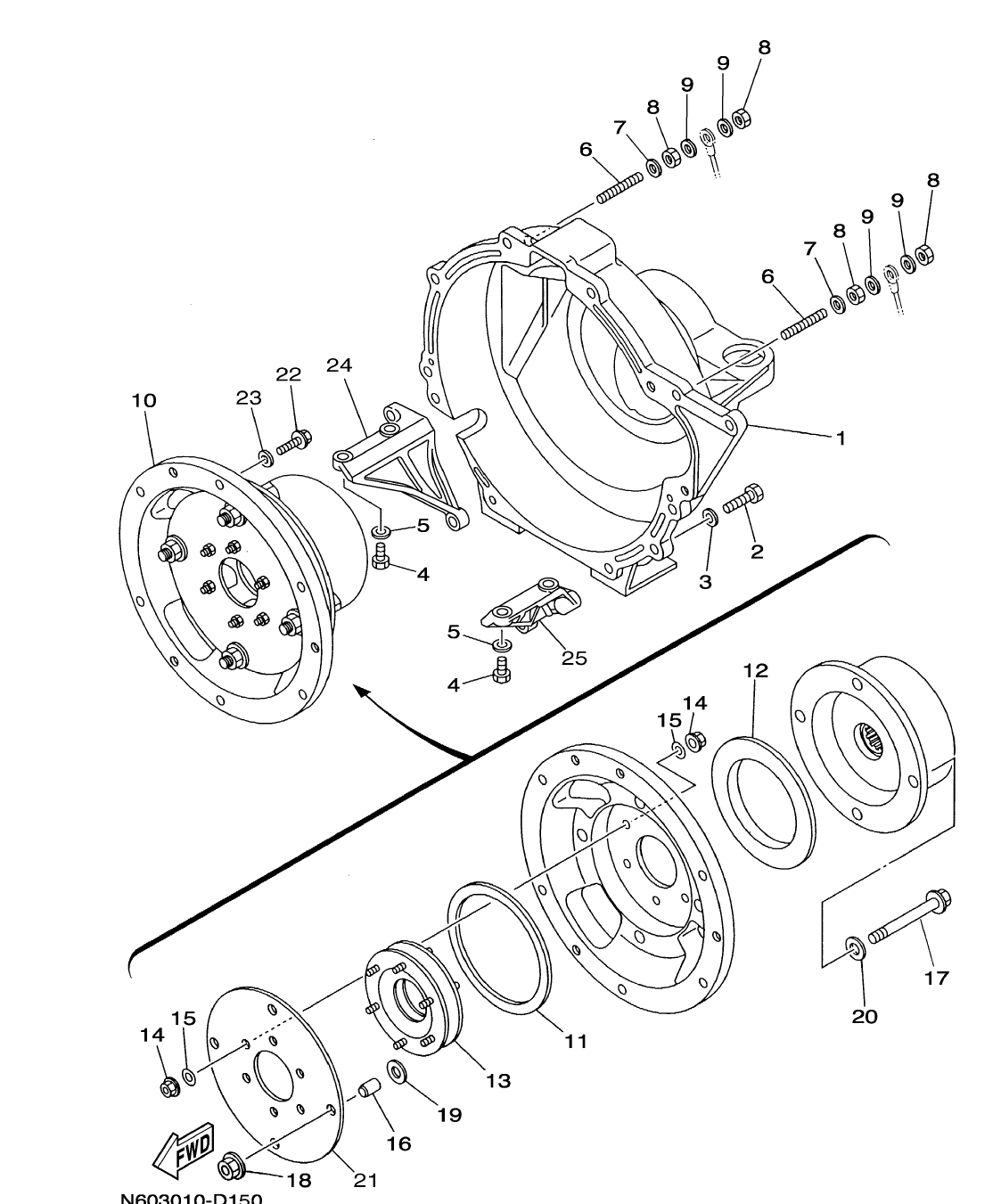 ME432STIP2 – section 15 FLYWHEEL HOUSING 1 parts diagram