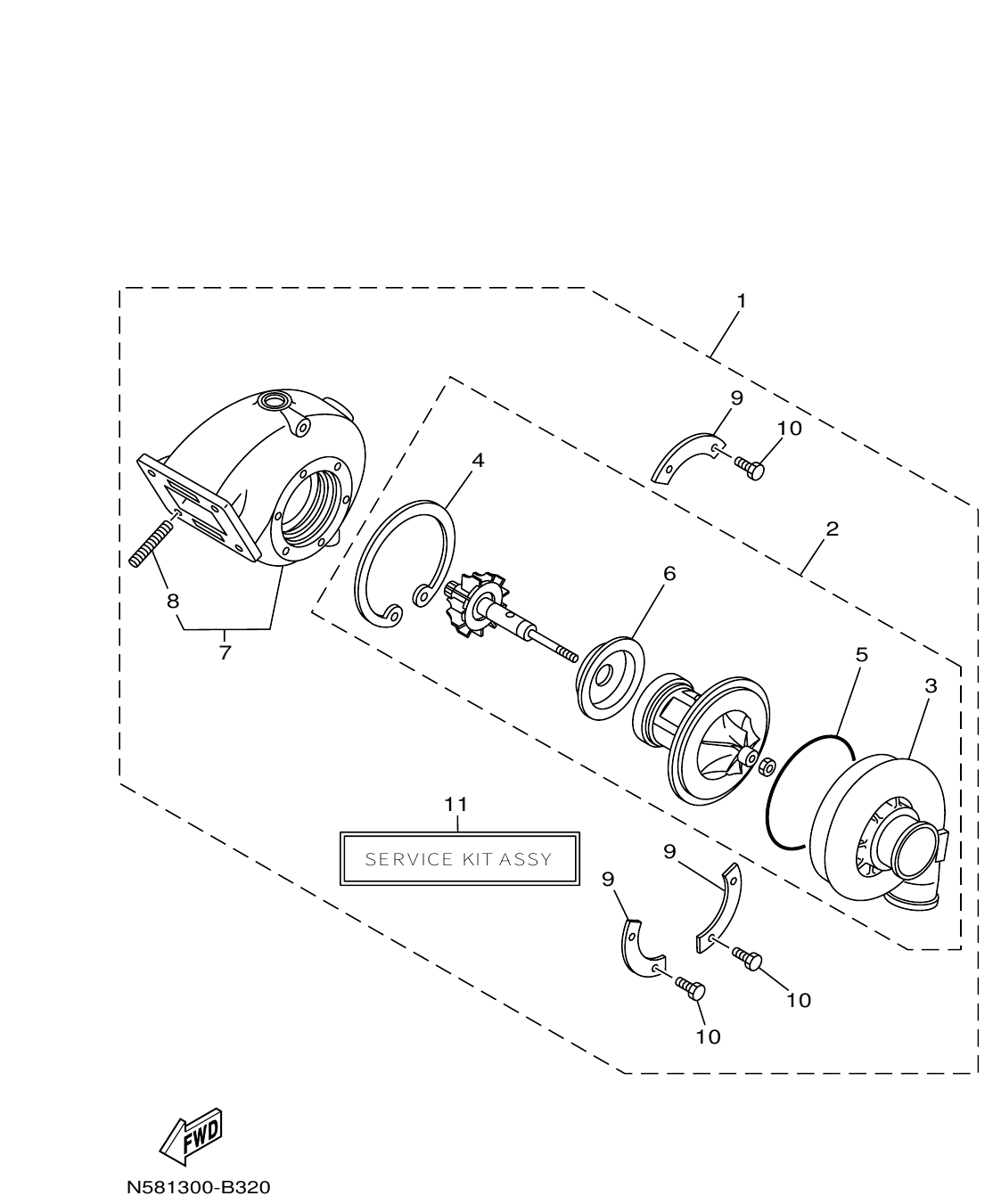 ME432STIP2 – section 33 TURBO SUPERCHARGER ASSY parts diagram