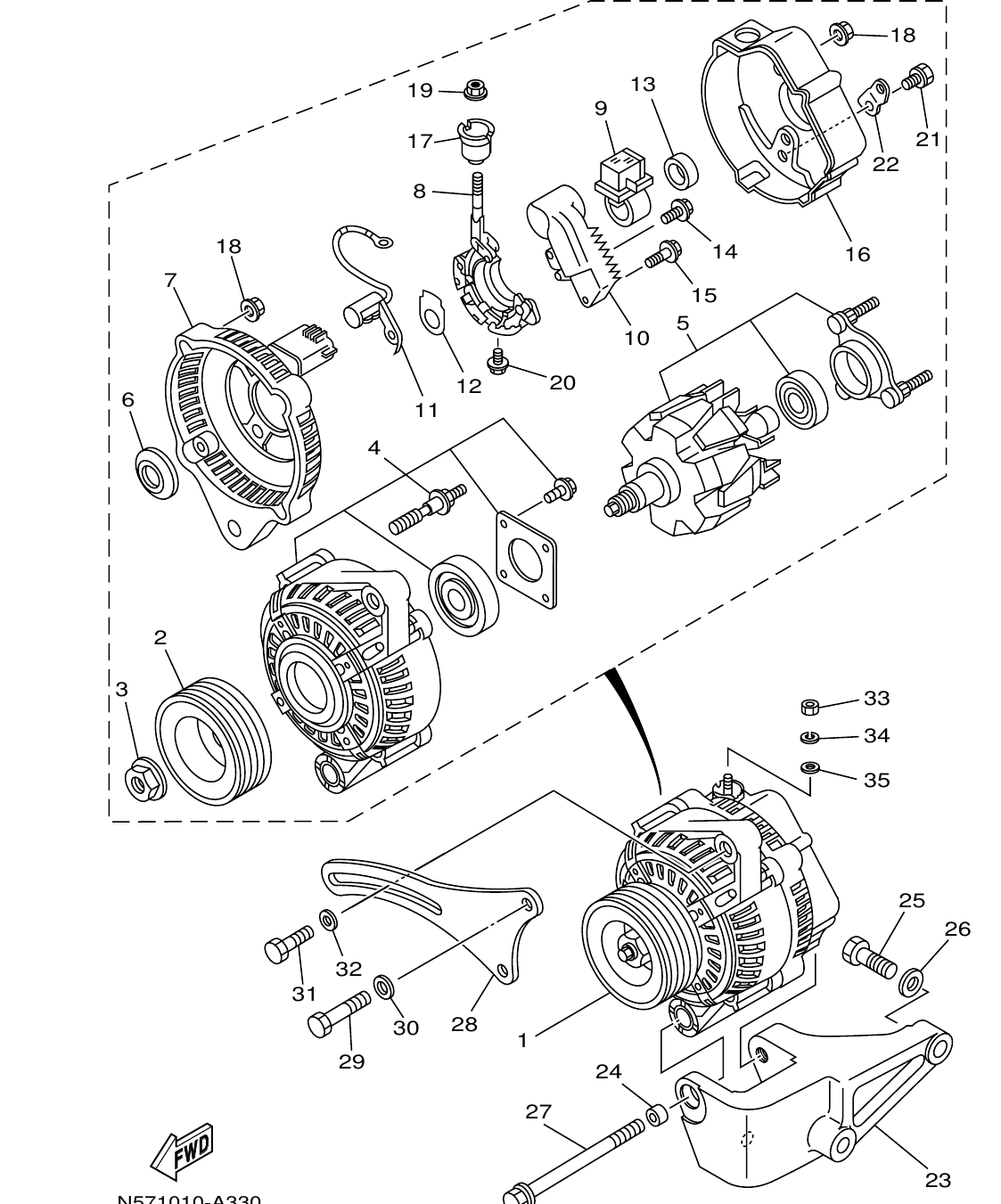 ME432STIP2 – section 35 GENERATOR parts diagram